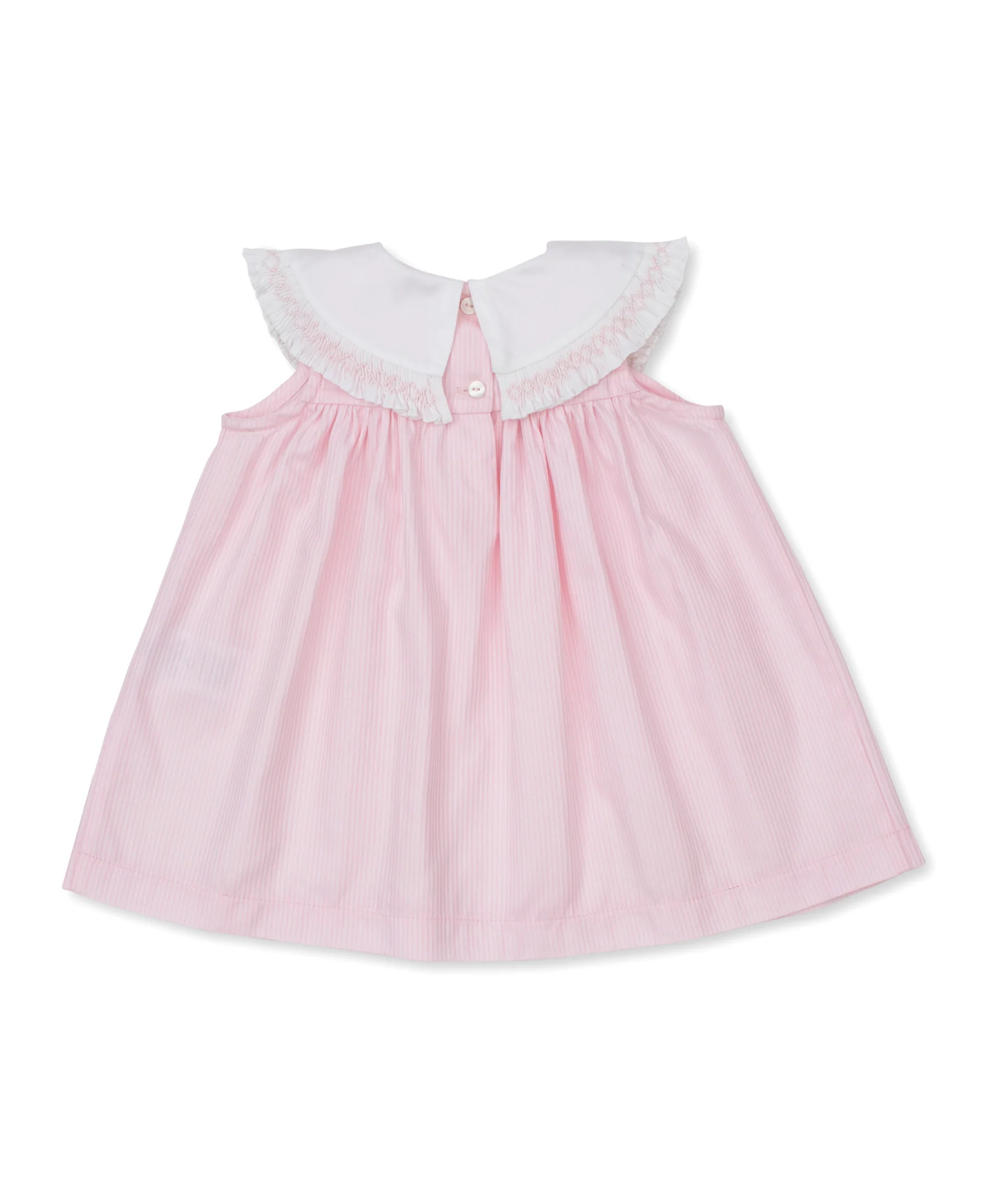 Kissy Elegance Pink Hand Smocked Woven Dress - Image 2