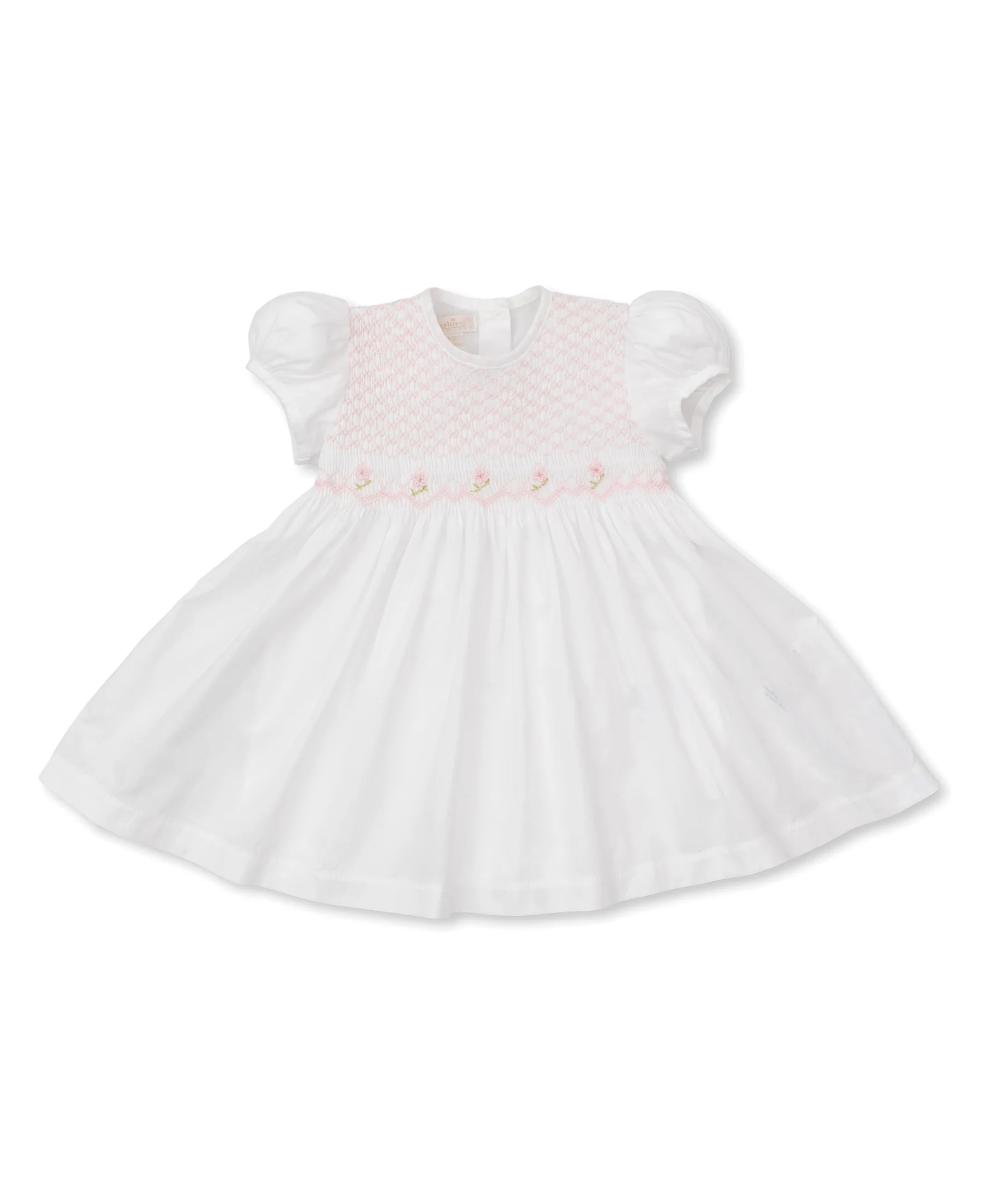 Kissy Elegance White Hand Smocked Woven Dress - Image 2