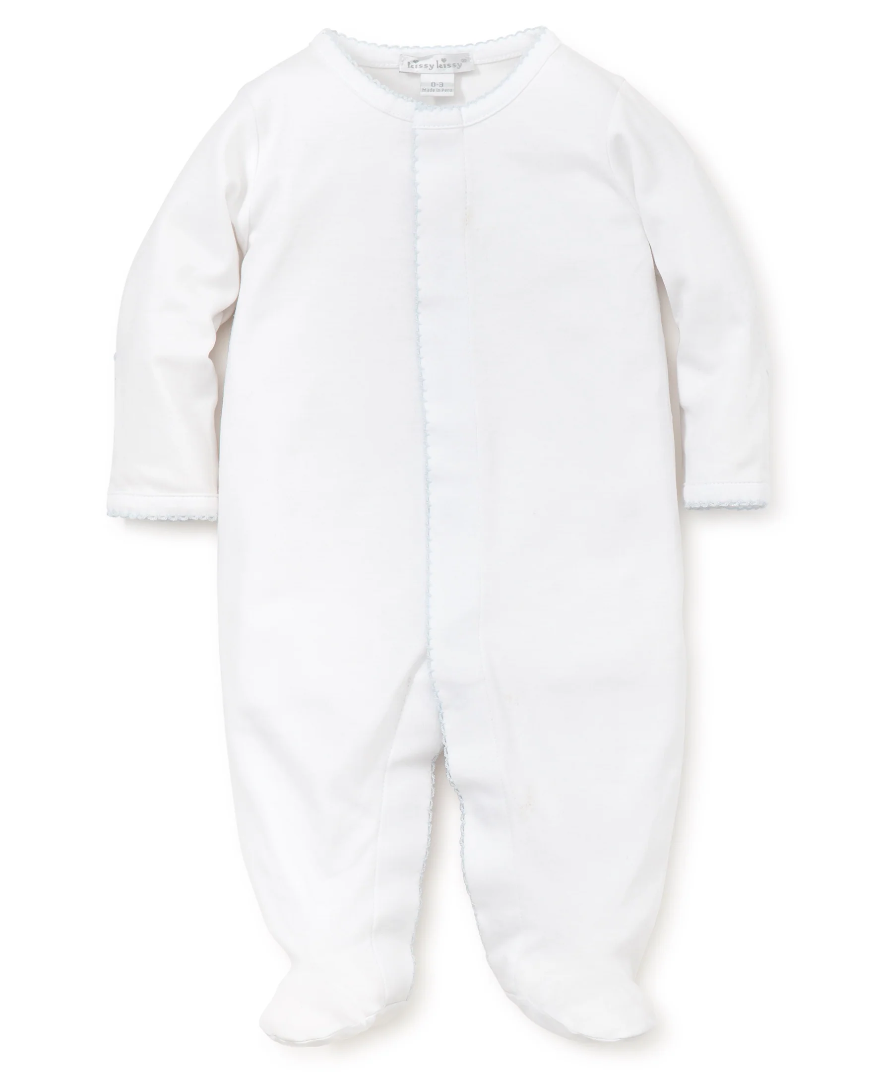 White/Blue Kissy Basics Footie NEW - Image 2
