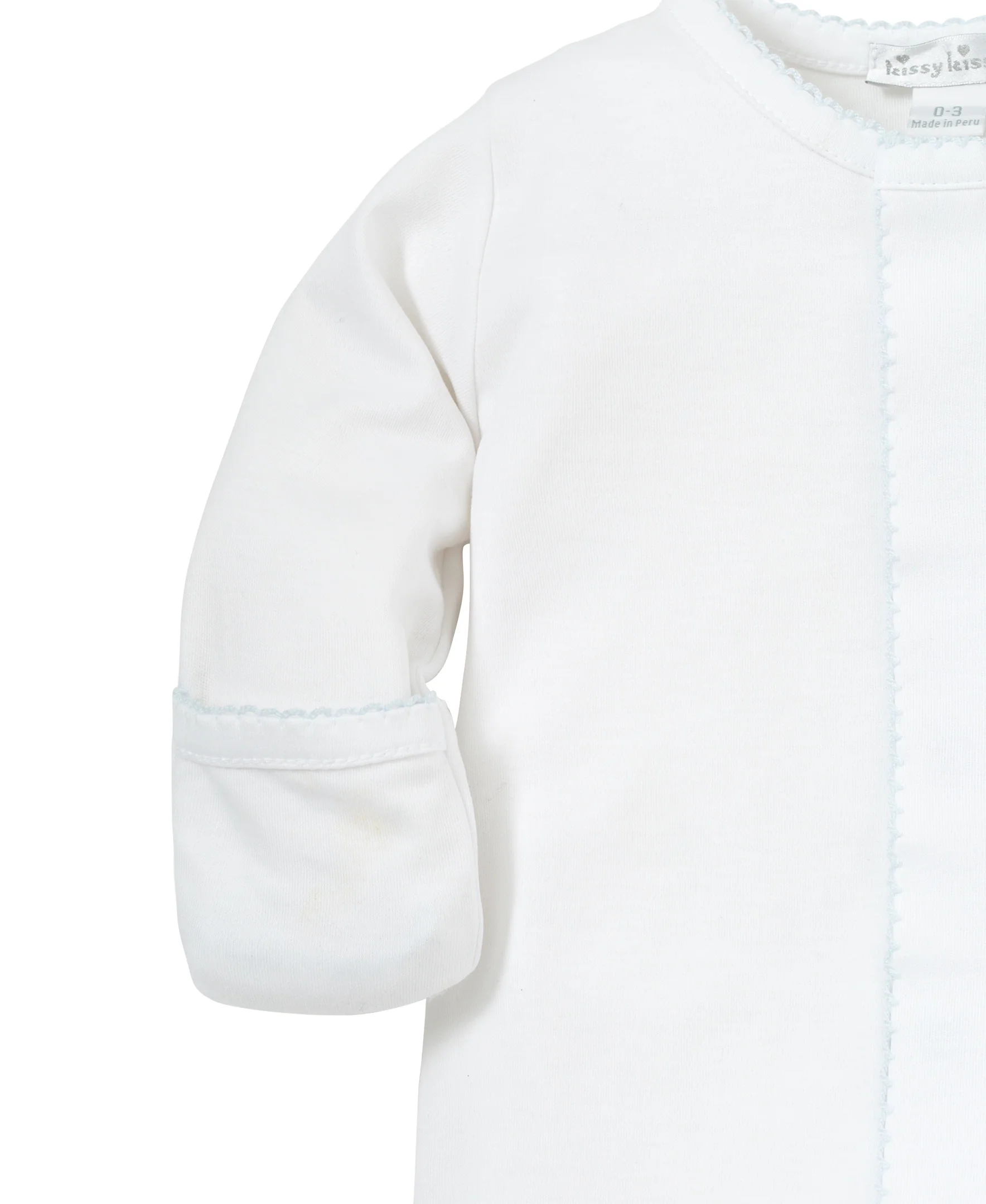 White/Blue Kissy Basics Footie NEW - Image 3