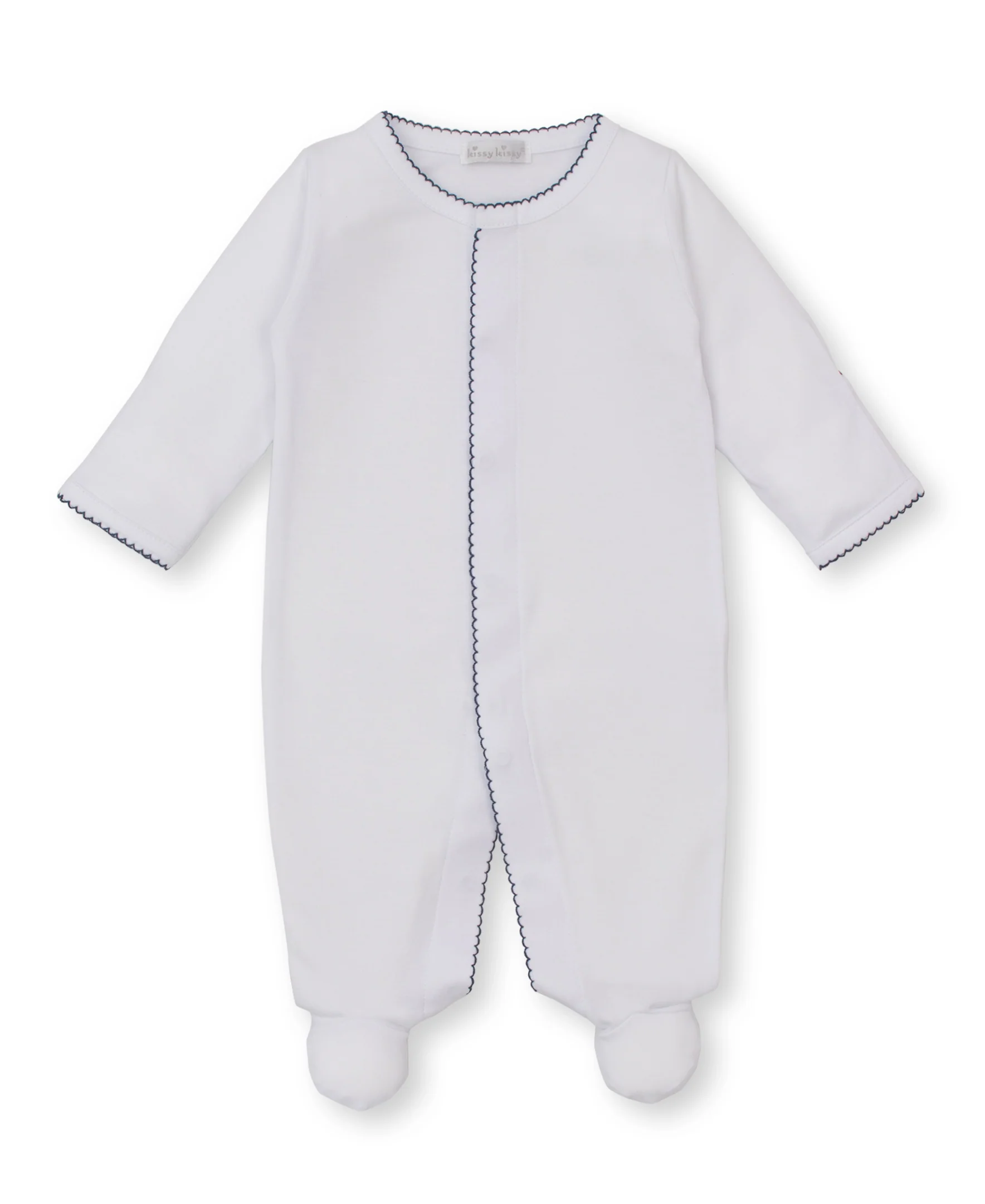 White/Navy Kissy Basics Footie NEW - Image 2