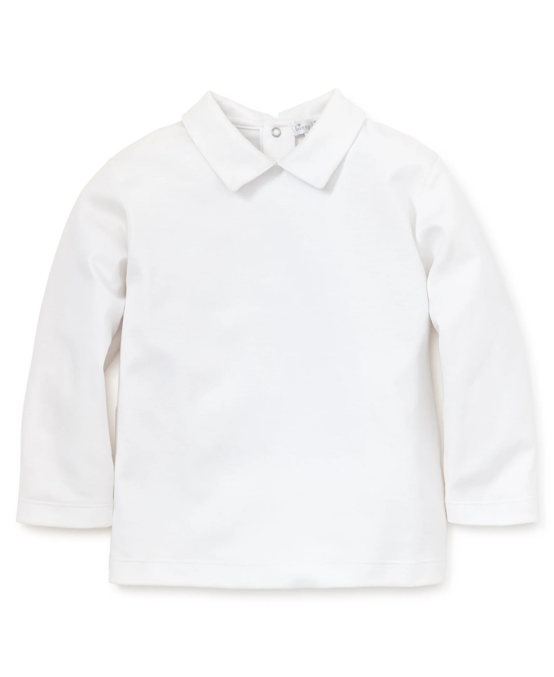 White Kissy Basics L/S Toddler Boys Collar Tee