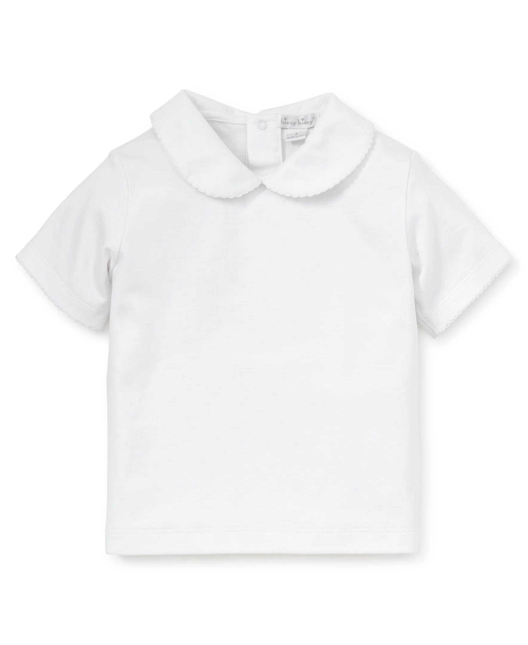 White Kissy Basics S/S Toddler Girls Collar Tee