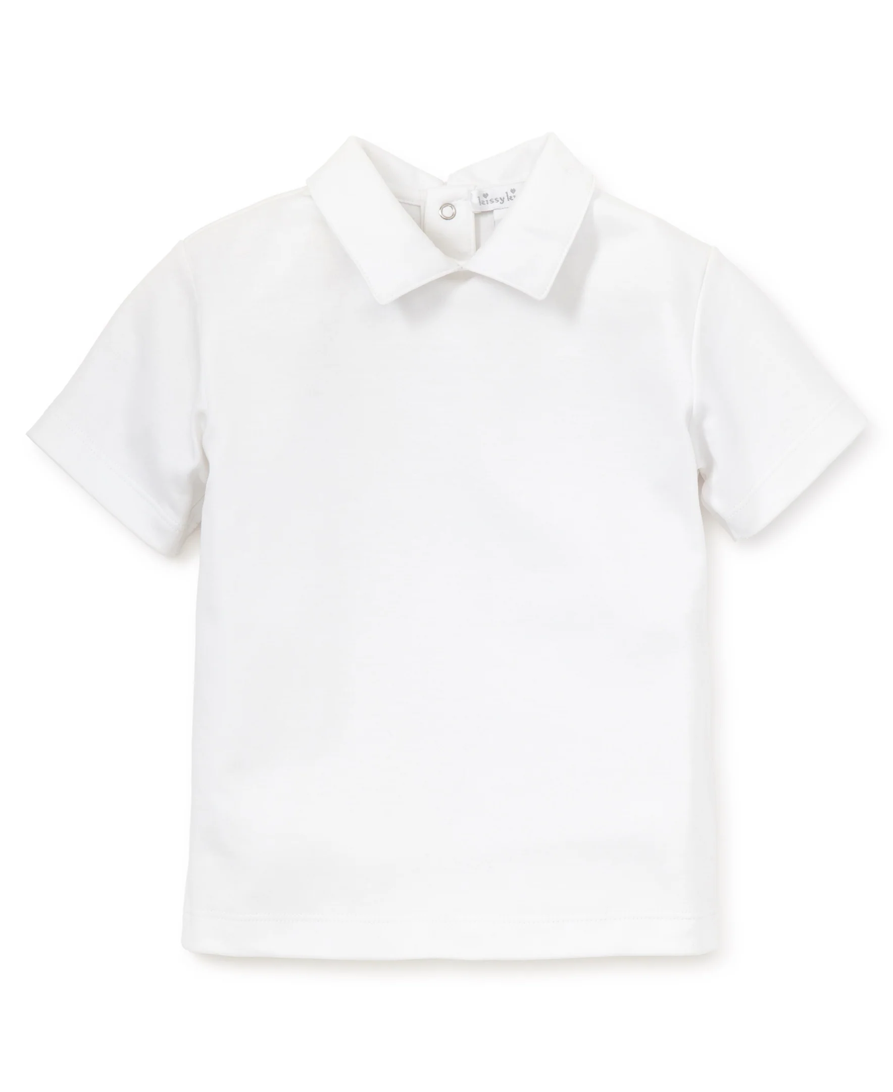 White Kissy Basics S/S Toddler Boys Collar Tee