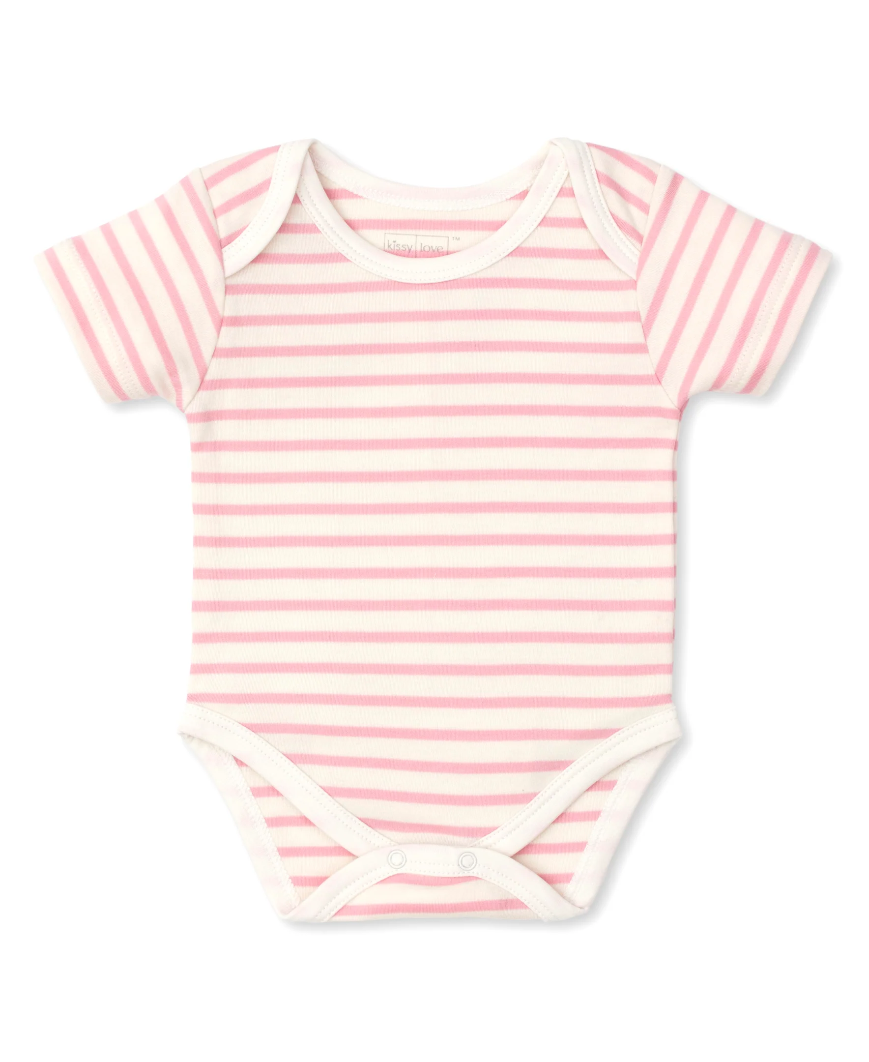 Kissy Love Basics Pink Stripes Short Sleeve Bodysuit