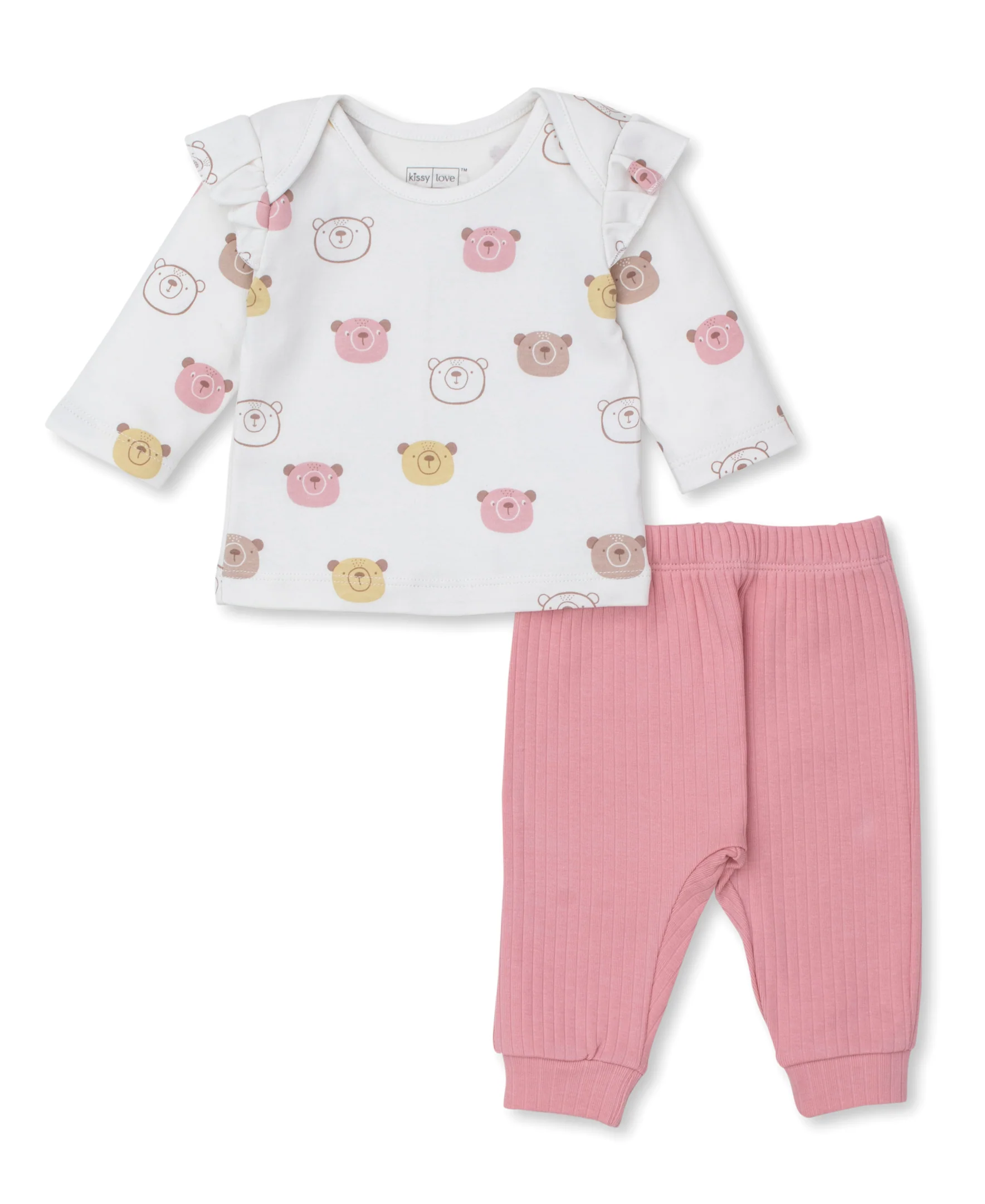 Kissy Love Bear Talk Pink Pant Set - Image 3