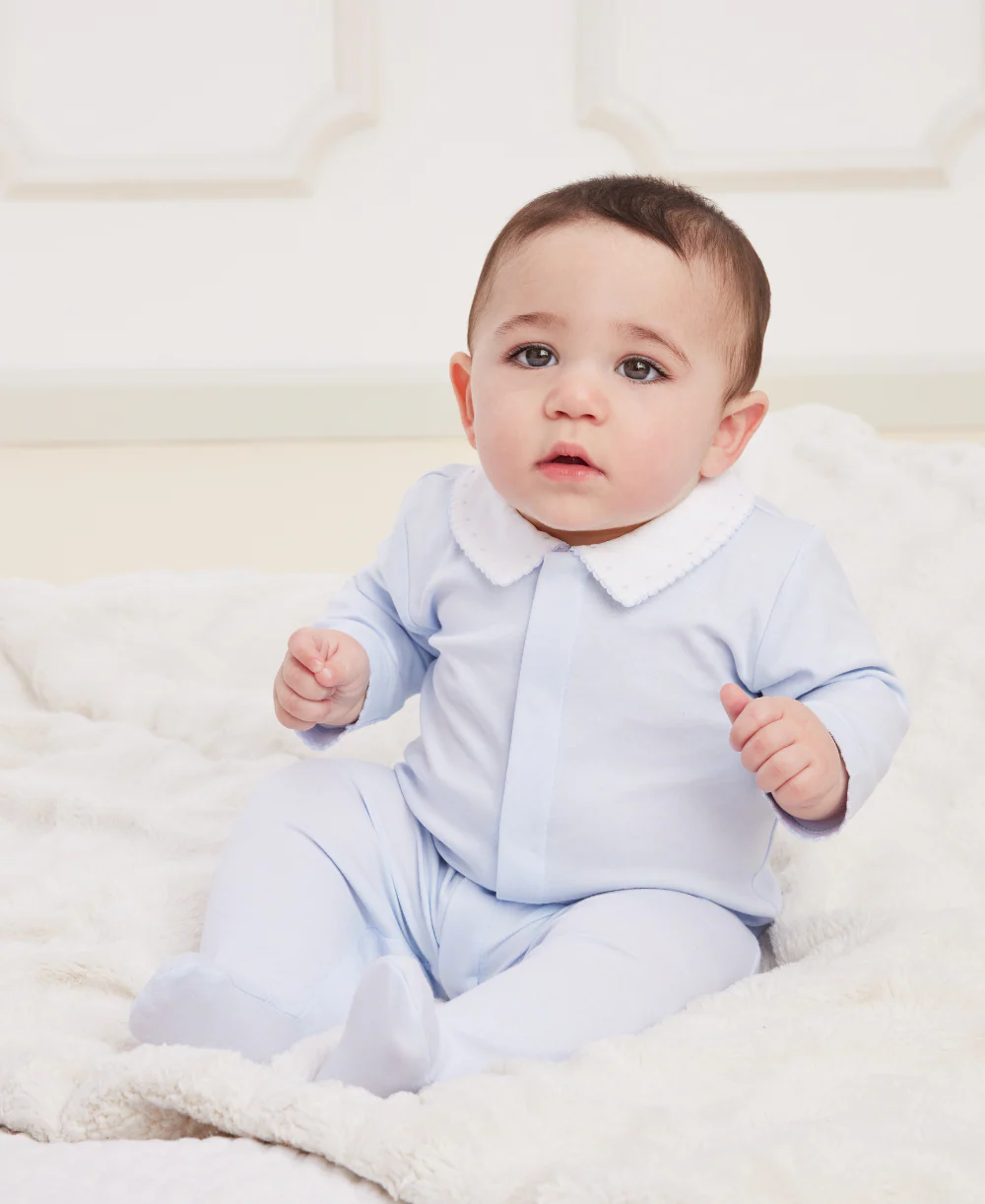 Blue Kissy New Beginnings Footie w/Collar
