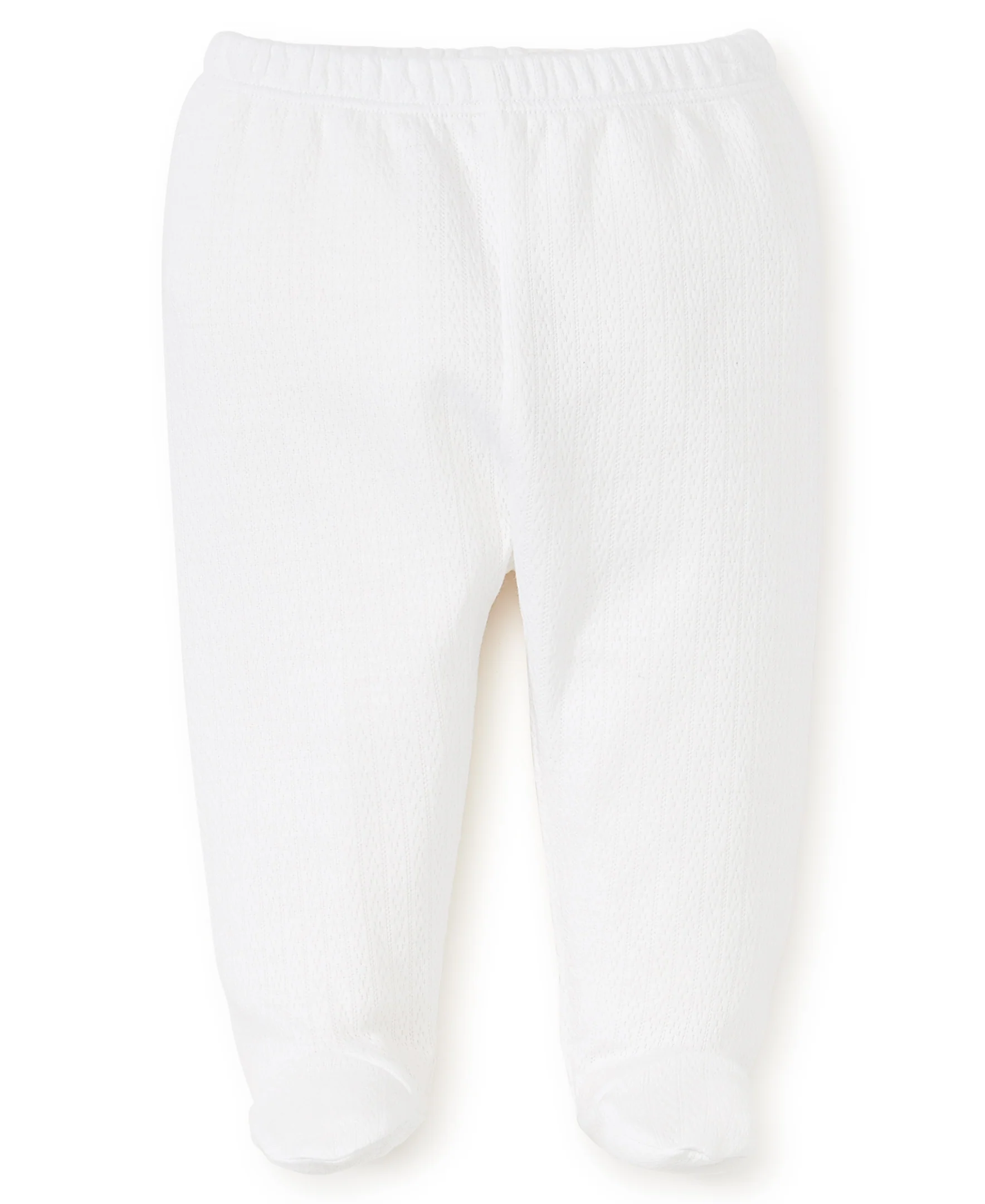 White Pointelle Footed Pant