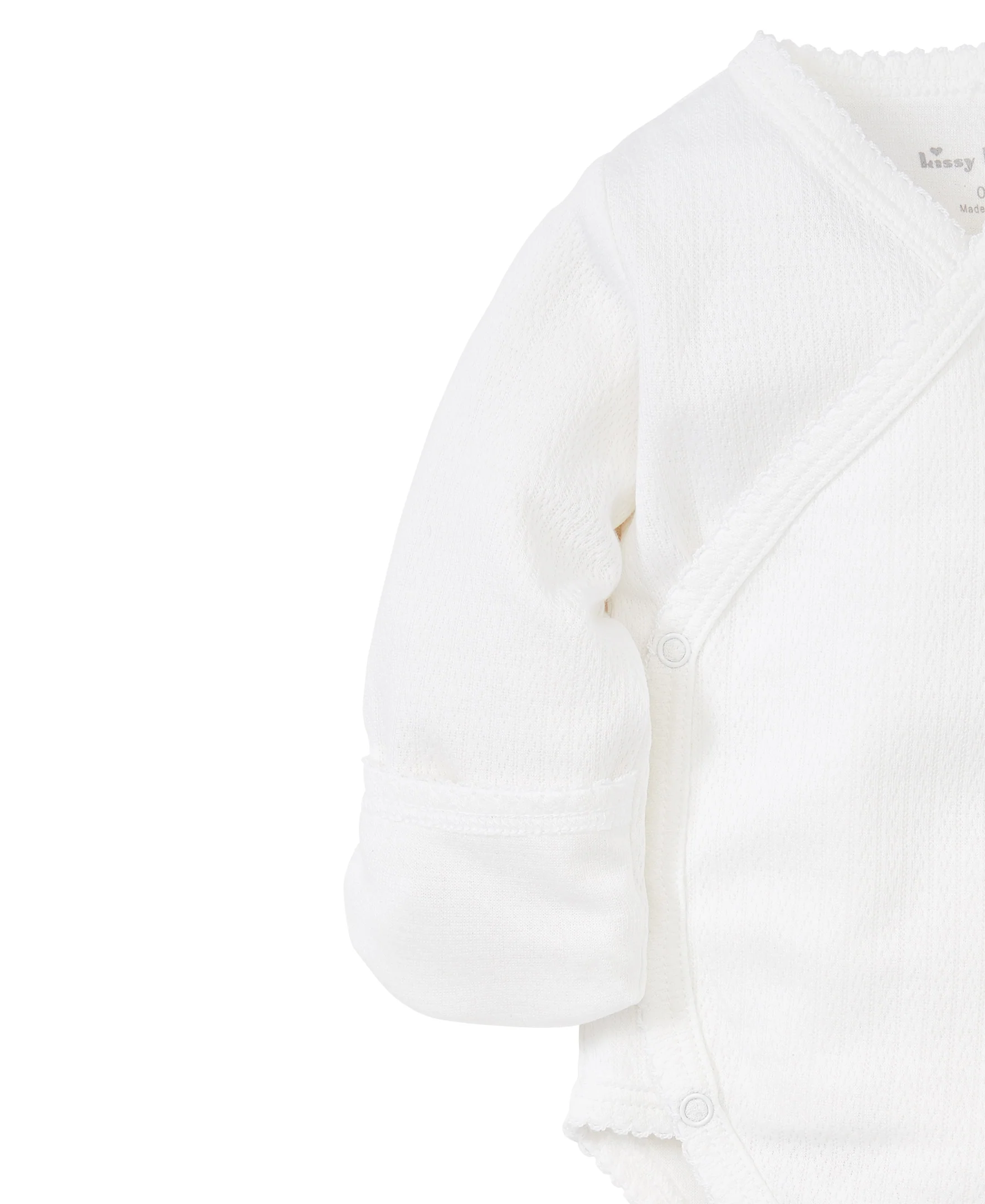 White Pointelle Long Sleeve Bodysuit - Image 2