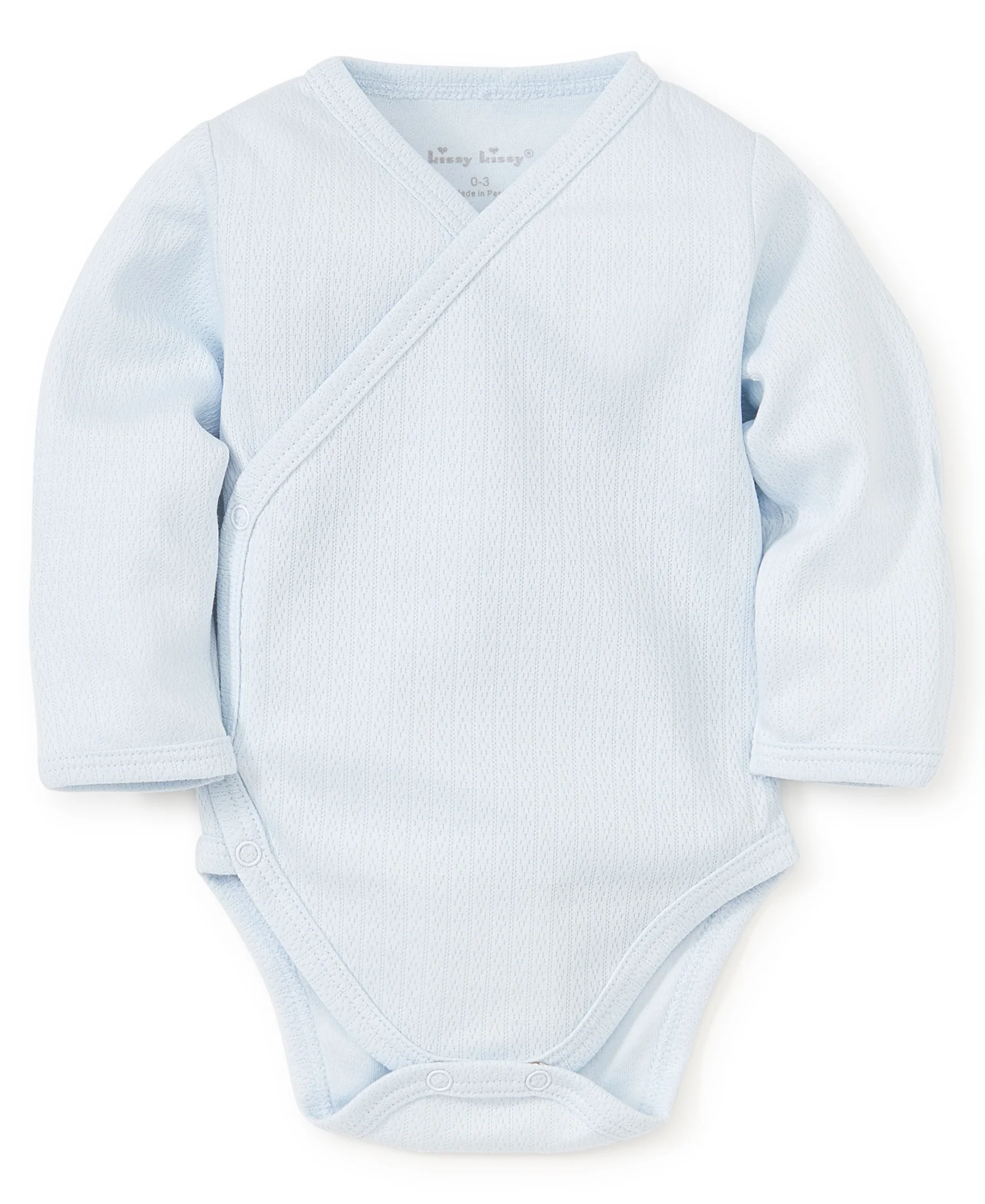 Blue Pointelle Long Sleeve Bodysuit