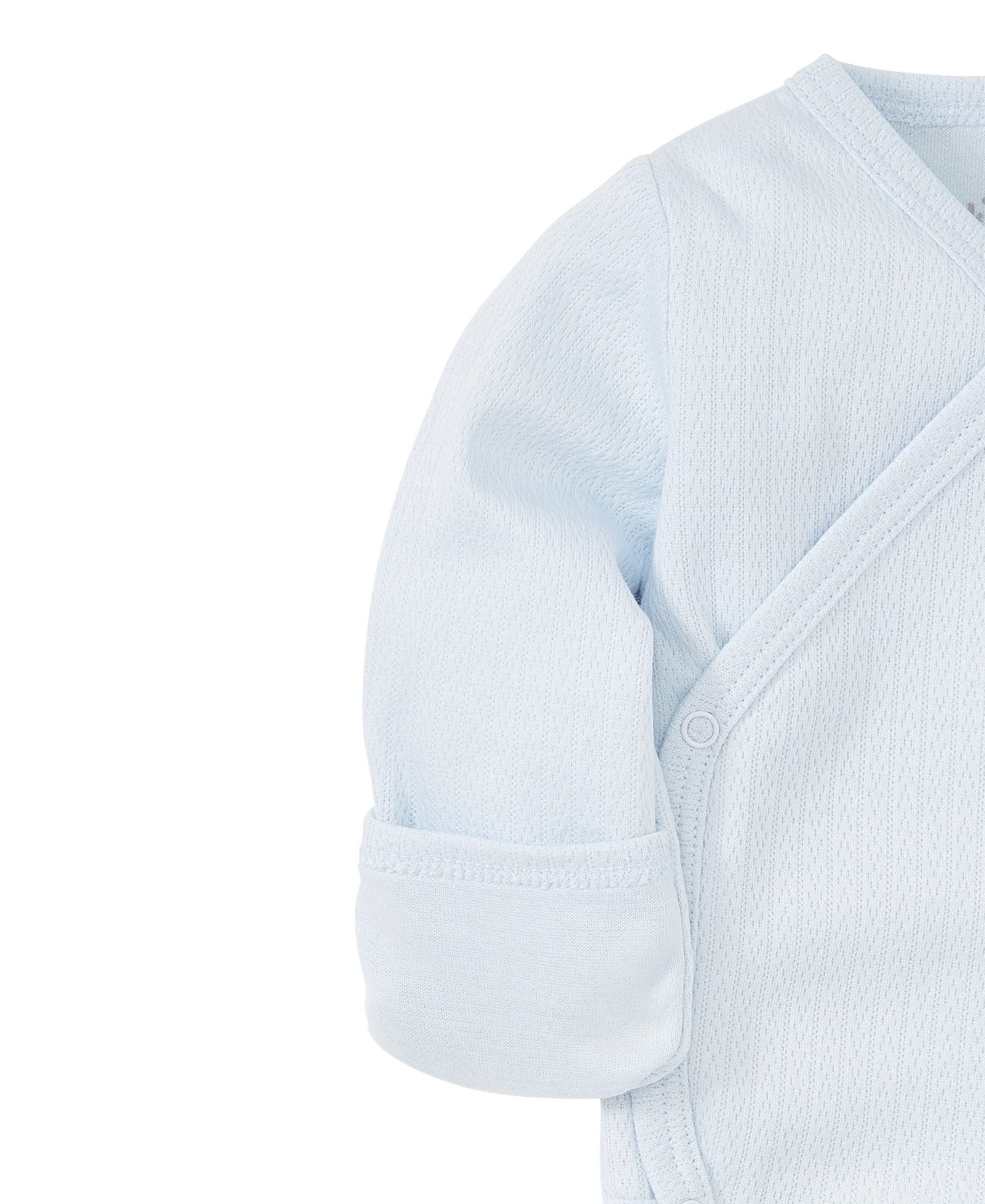 Blue Pointelle Long Sleeve Bodysuit - Image 2