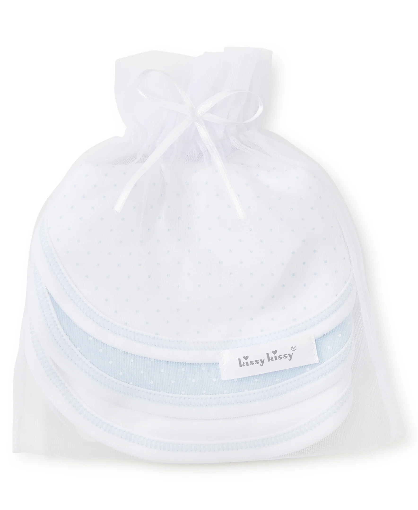 Blue Dot 3 Pack Bib Set w/ Tulle Bag - Image 2