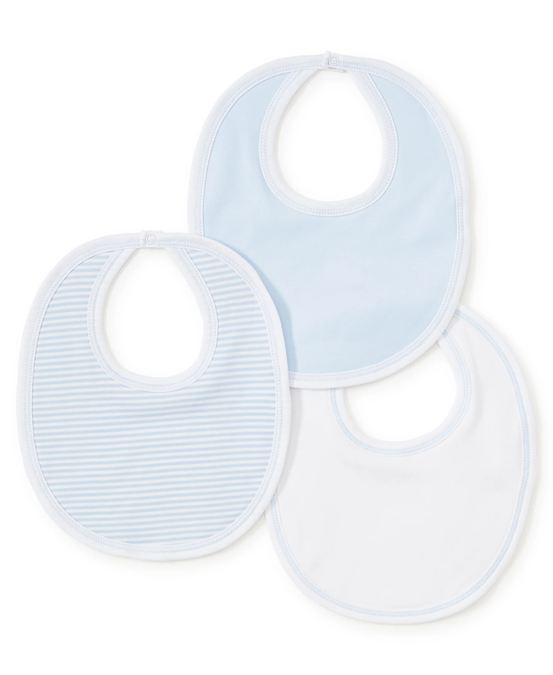 Blue Stripe 3 Pack Bib Set w/ Tulle Bag - Image 2