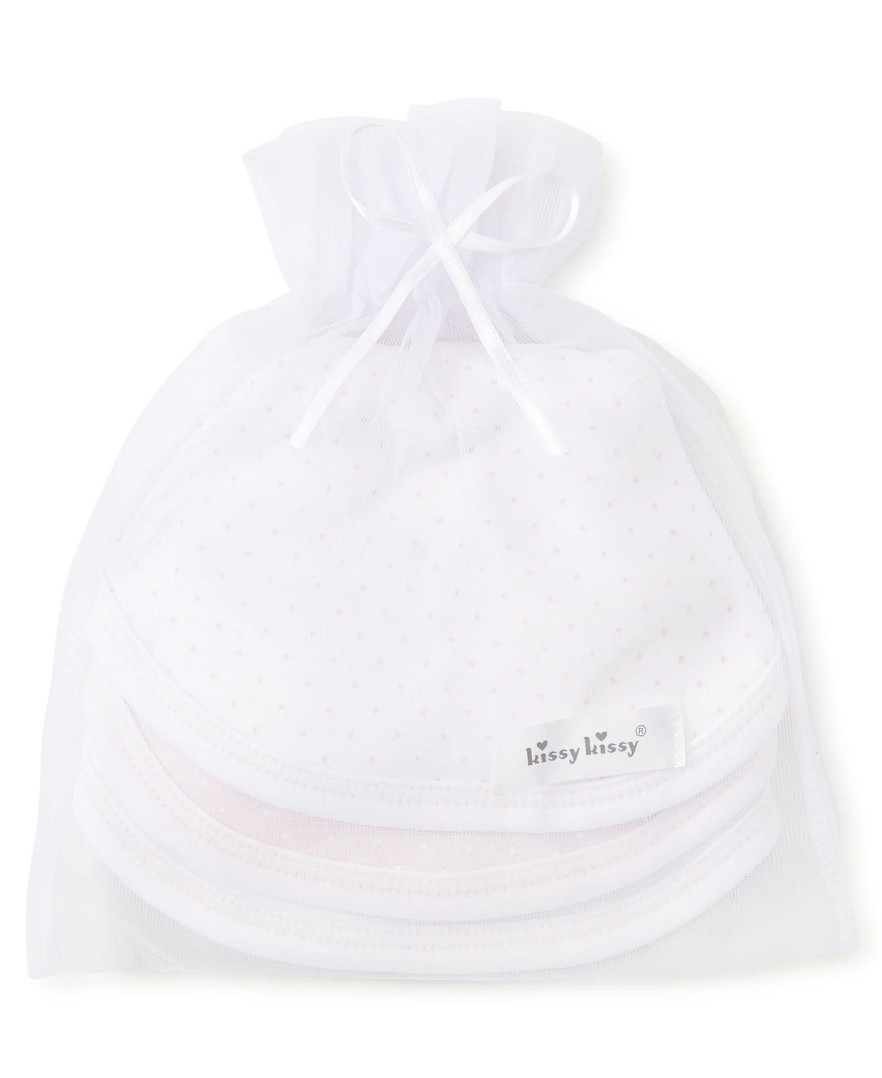 Pink Dot 3 Pack Bib Set w/ Tulle Bag