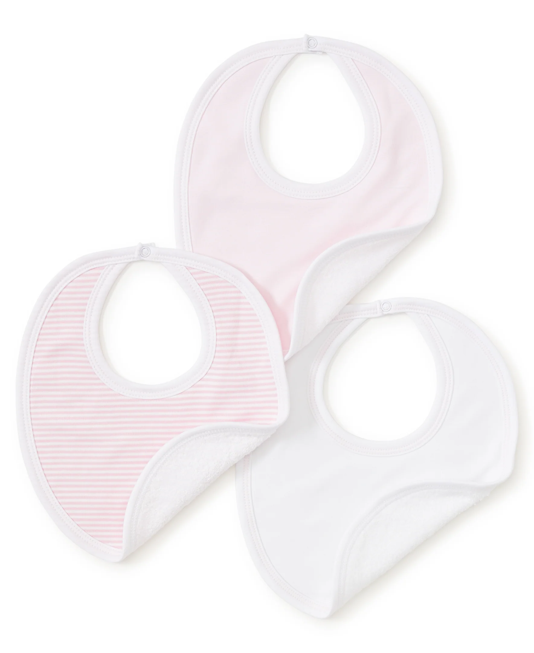 Pink Stripe 3 Pack Bib Set w/ Tulle Bag - Image 3