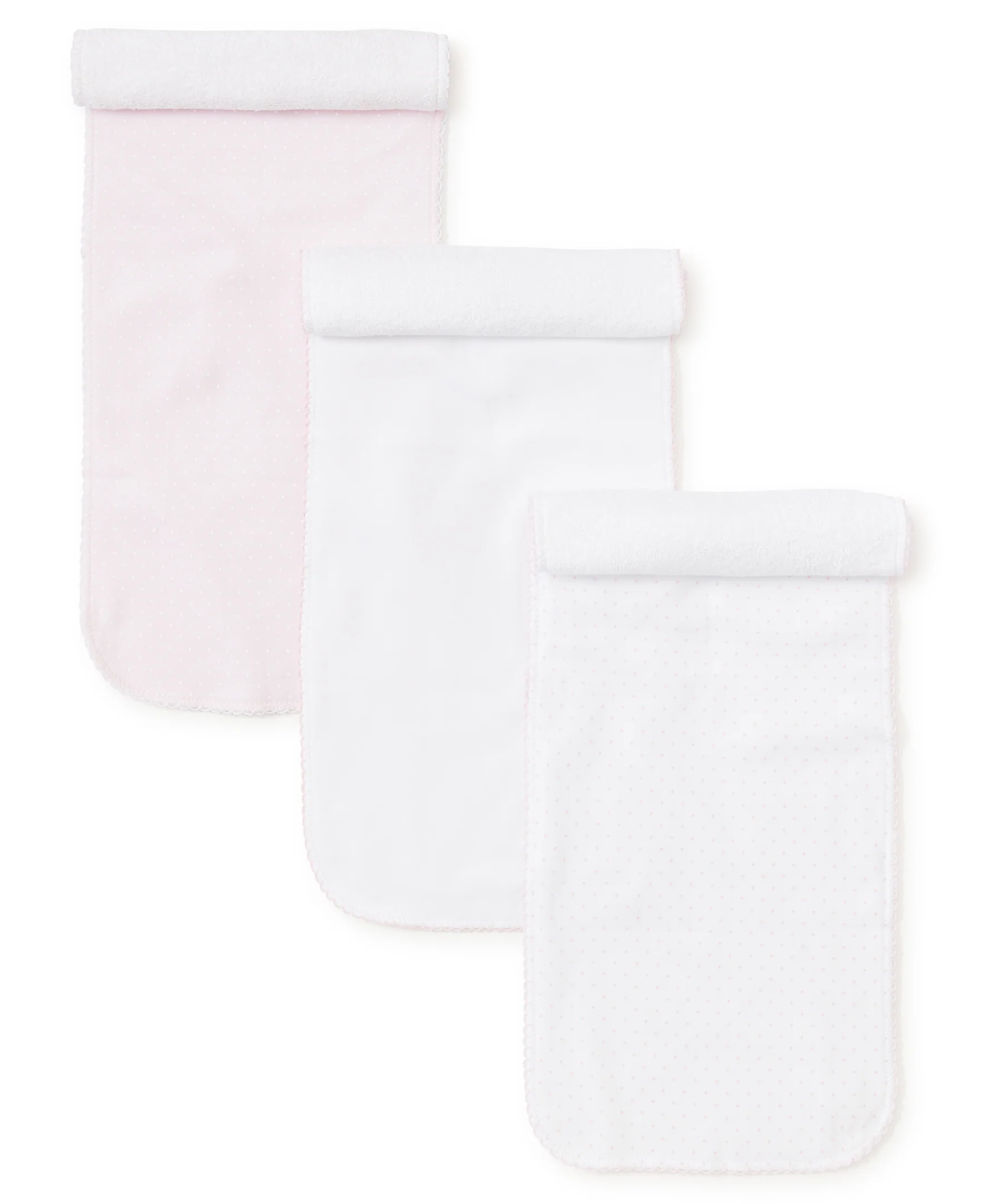 Pink Dot 3 Pack Burp Set w/ Tulle Bag - Image 2