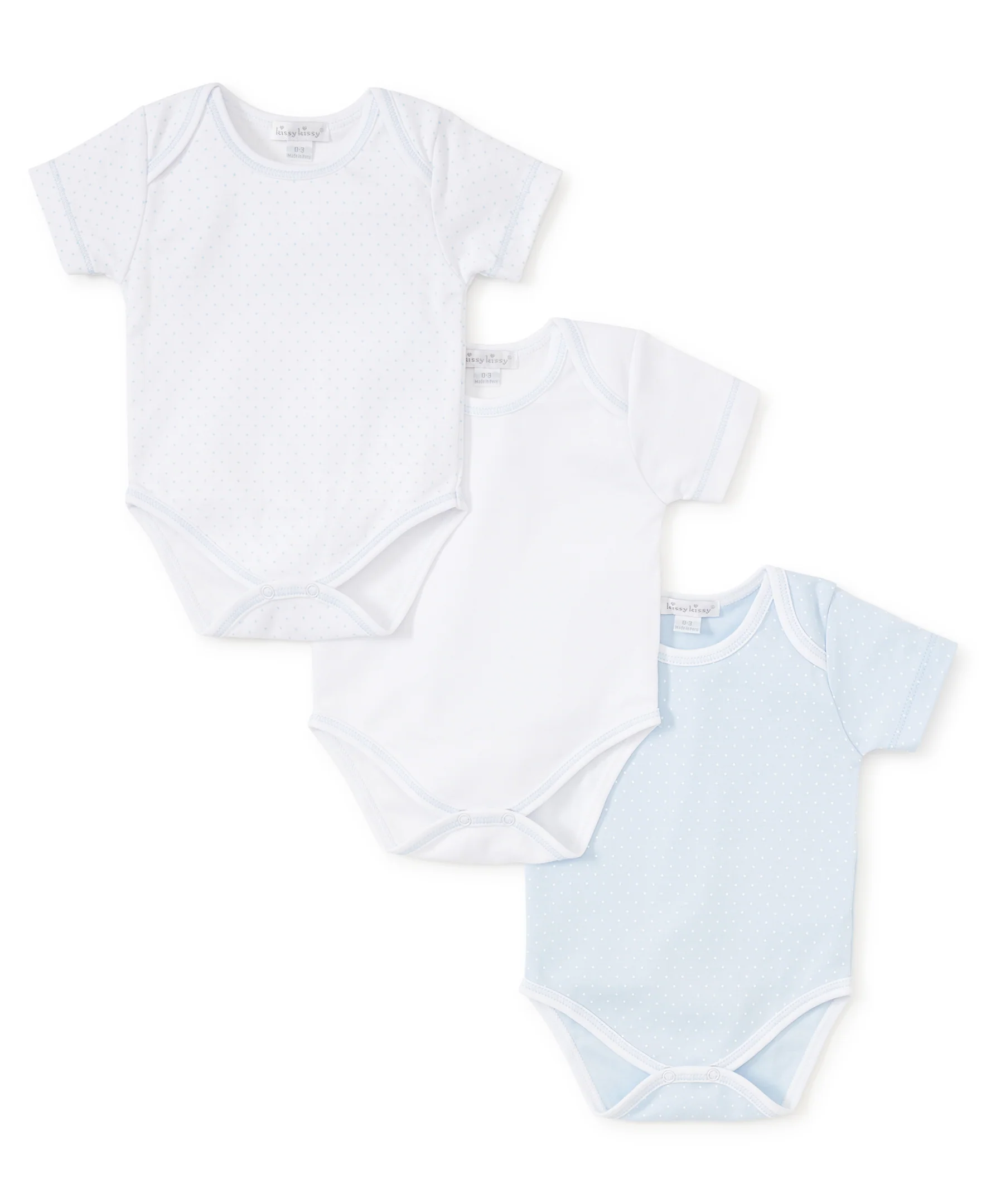 Blue Dot 3 Pack S/S Bodysuit Set w/ Tulle Bag