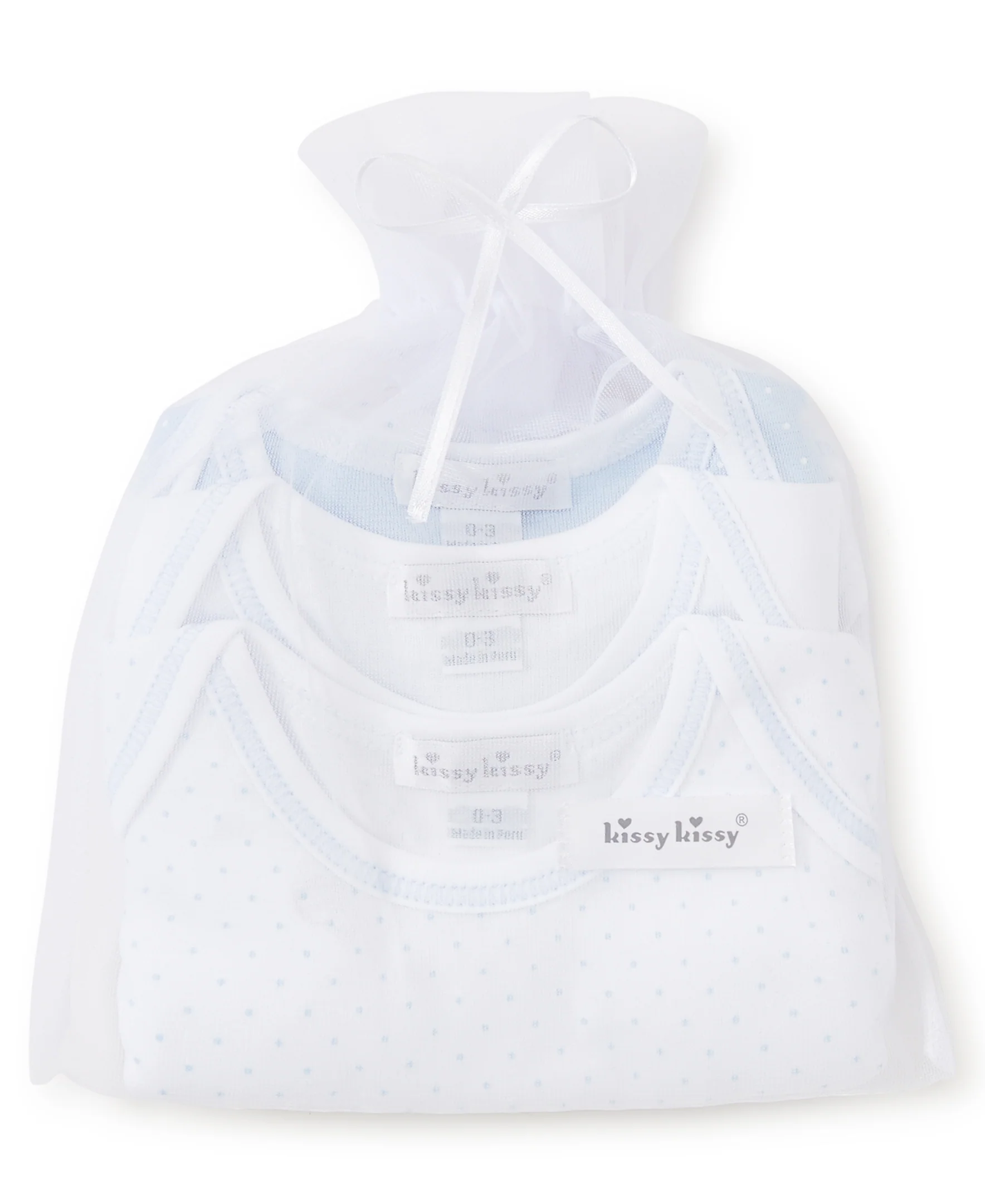 Blue Dot 3 Pack S/S Bodysuit Set w/ Tulle Bag - Image 2