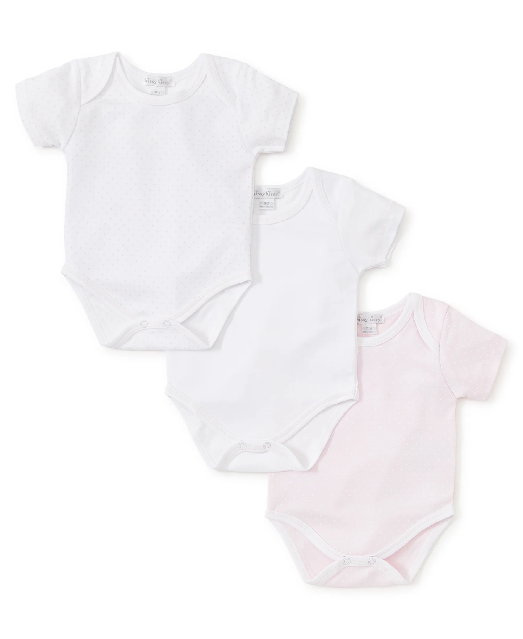 Pink Dot 3 Pack S/S Bodysuit Set w/ Tulle Bag - Image 2
