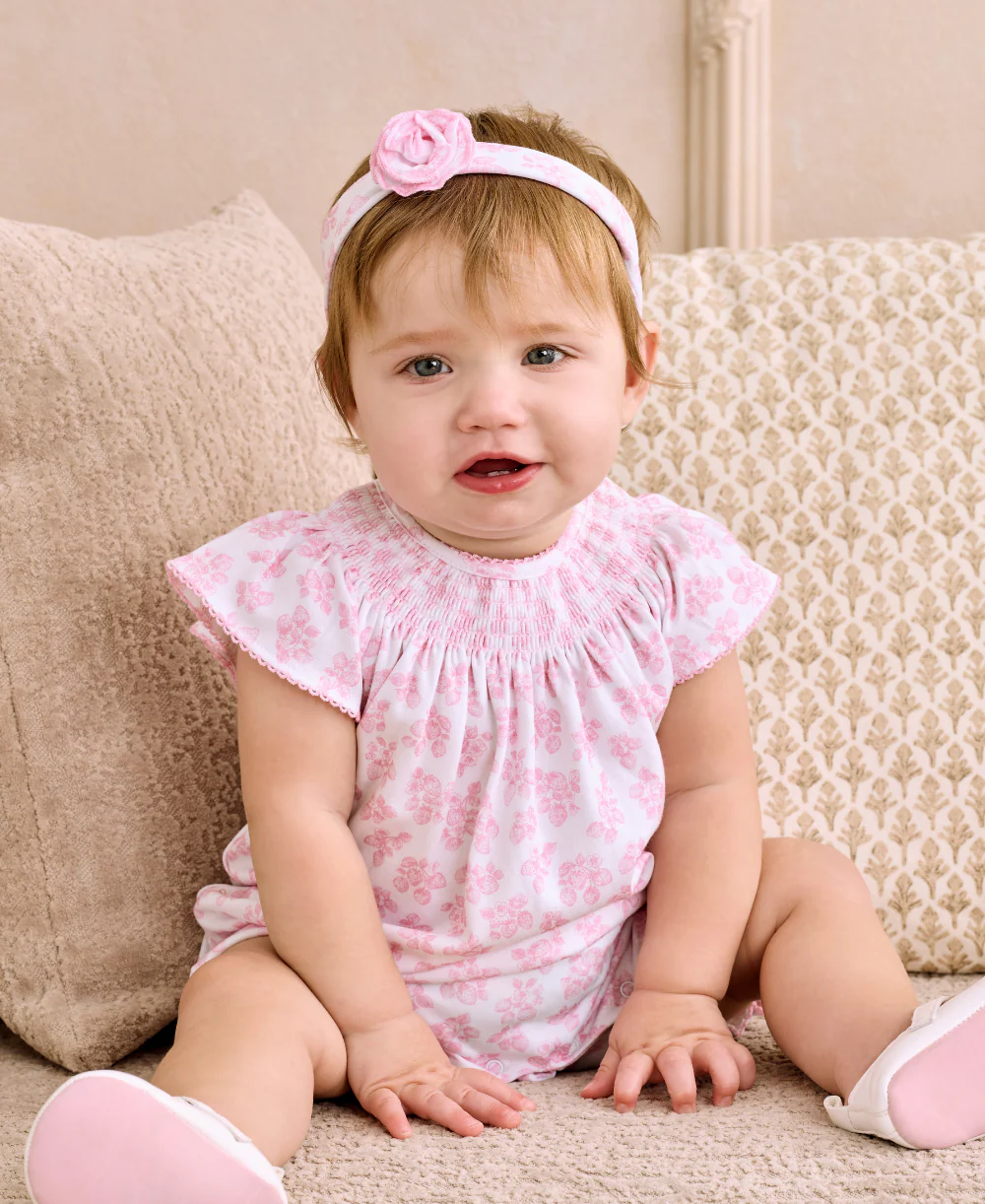 Lilac Love Pink Smocked Woven Bubble