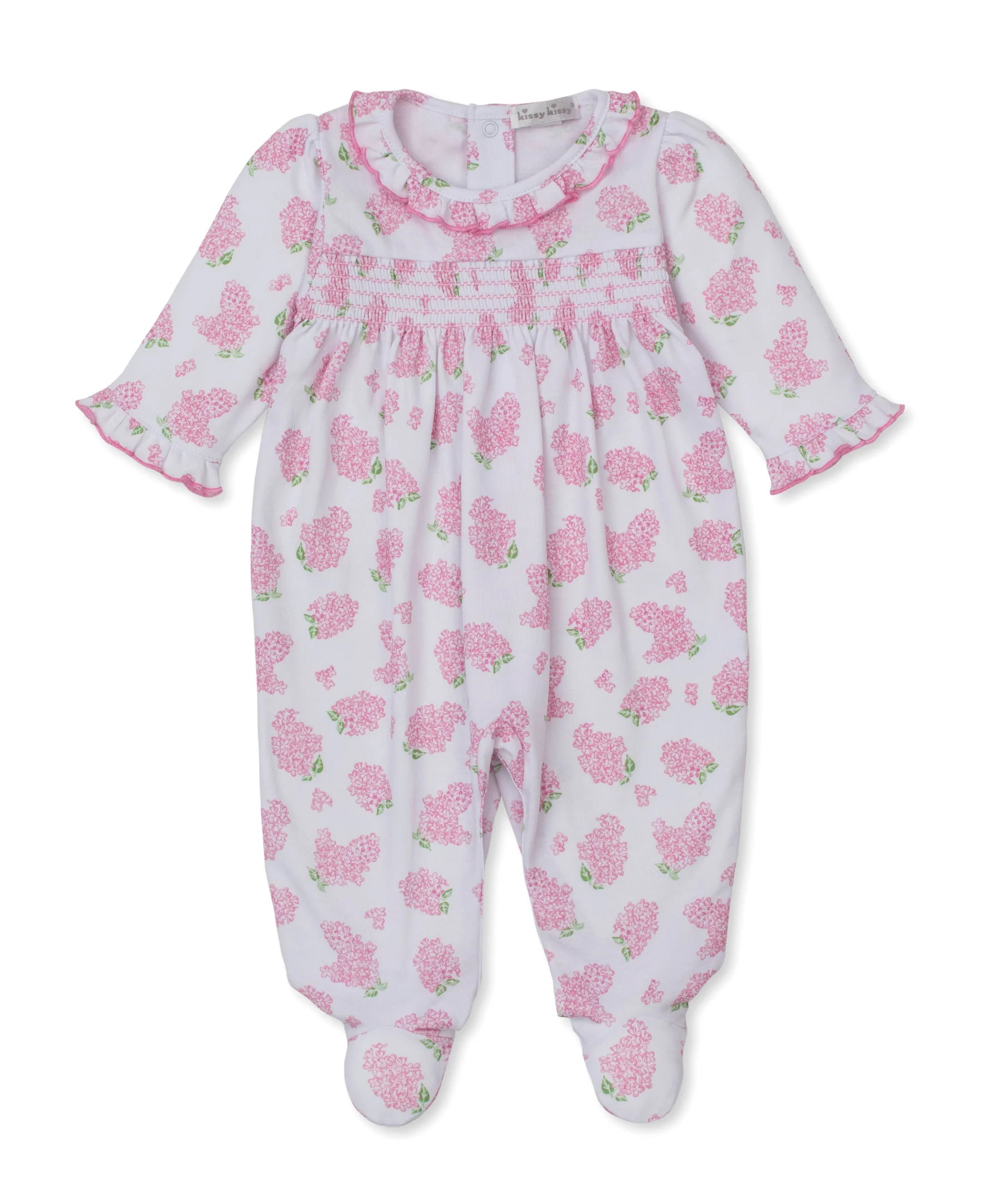 Lilac Love Pink Smocked Footie