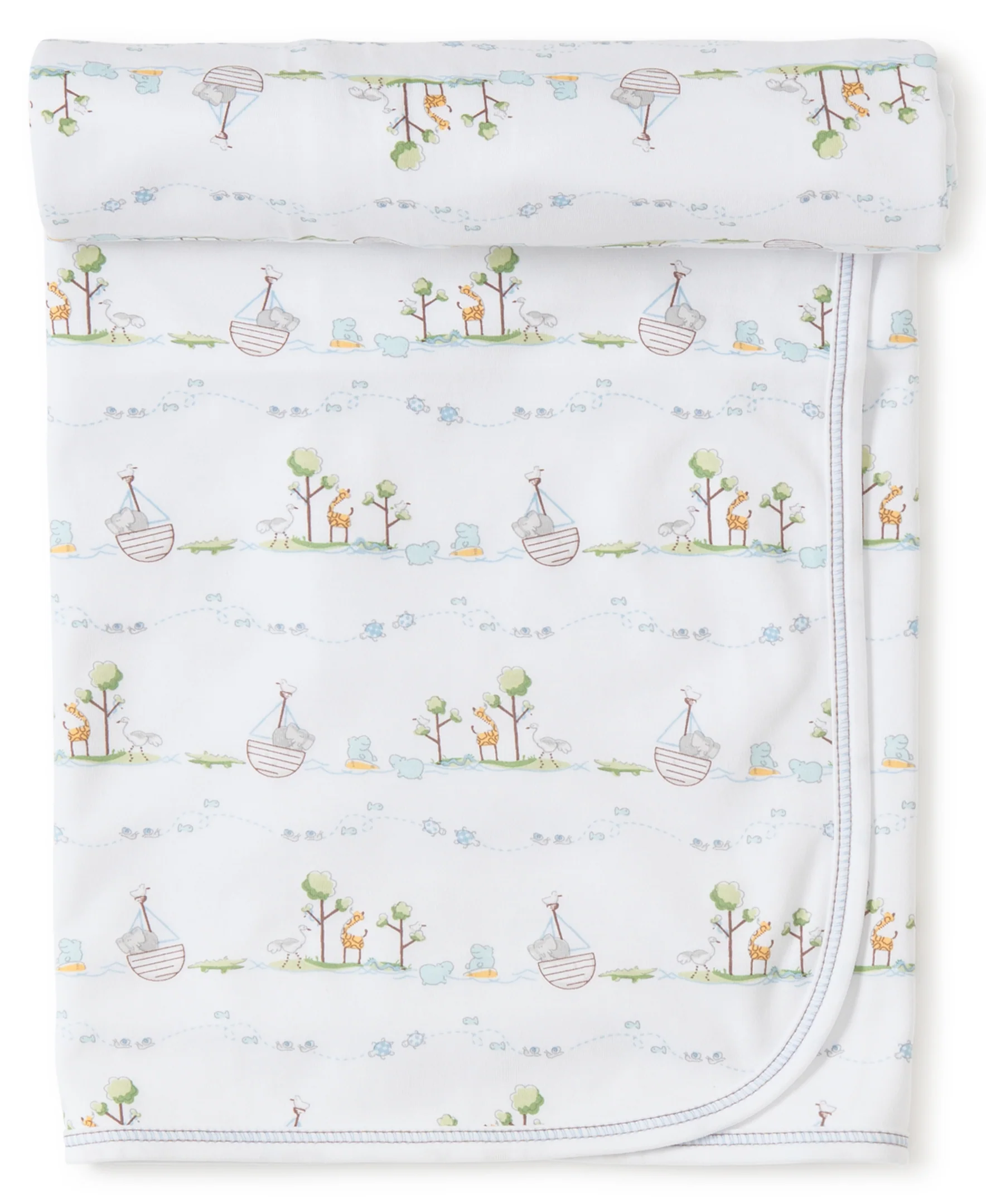 Blue Noah's Print Blanket