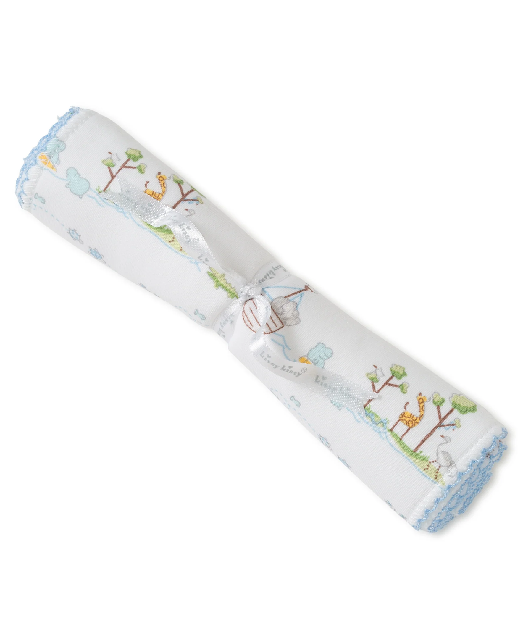 Blue Noah's Print Burp Cloth - Image 2