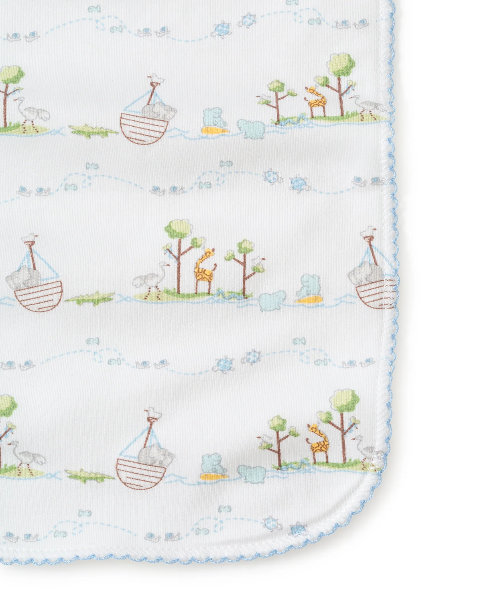 Blue Noah's Print Burp Cloth - Image 3