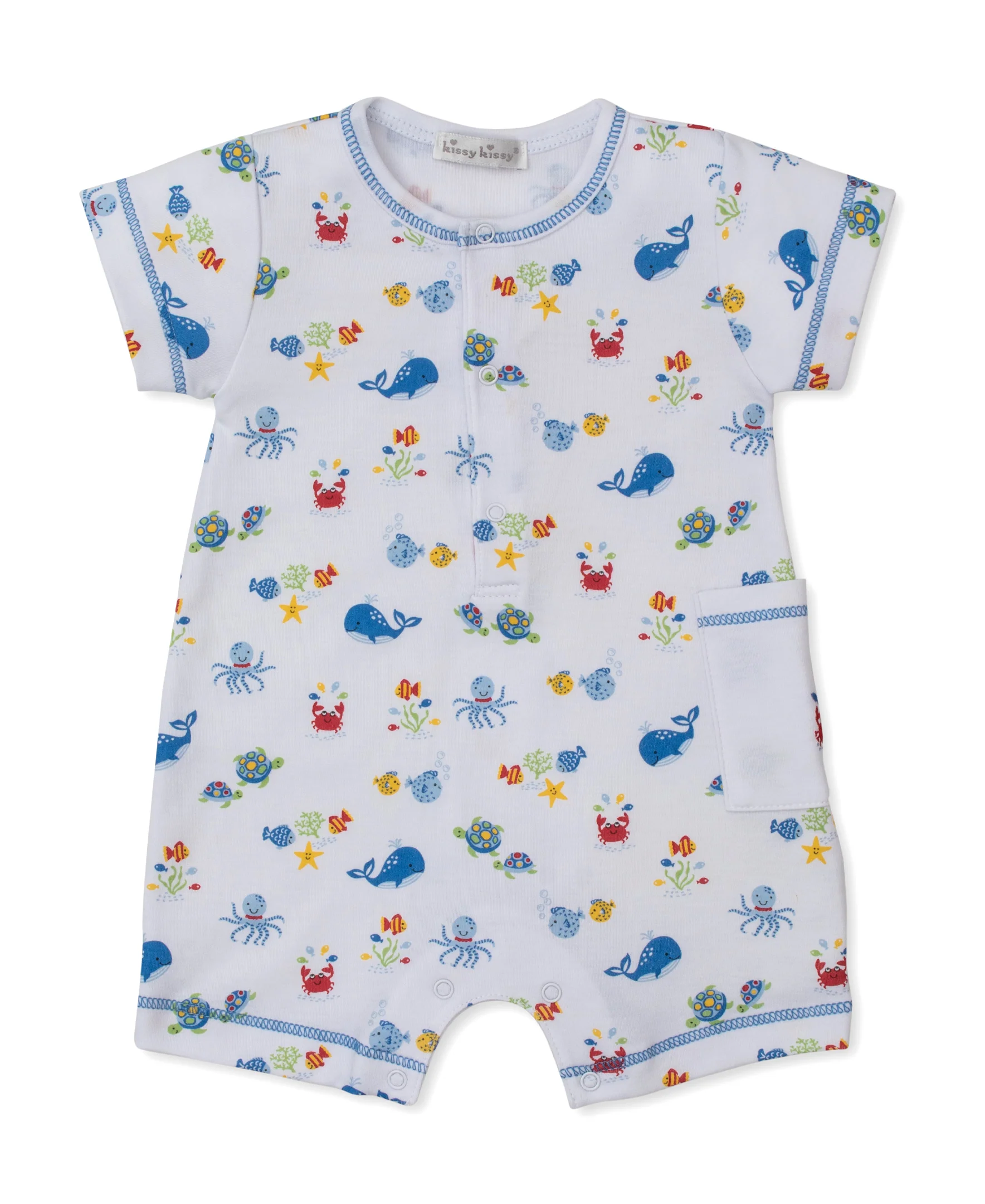 Ocean Antics Blue Short Playsuit - Image 3