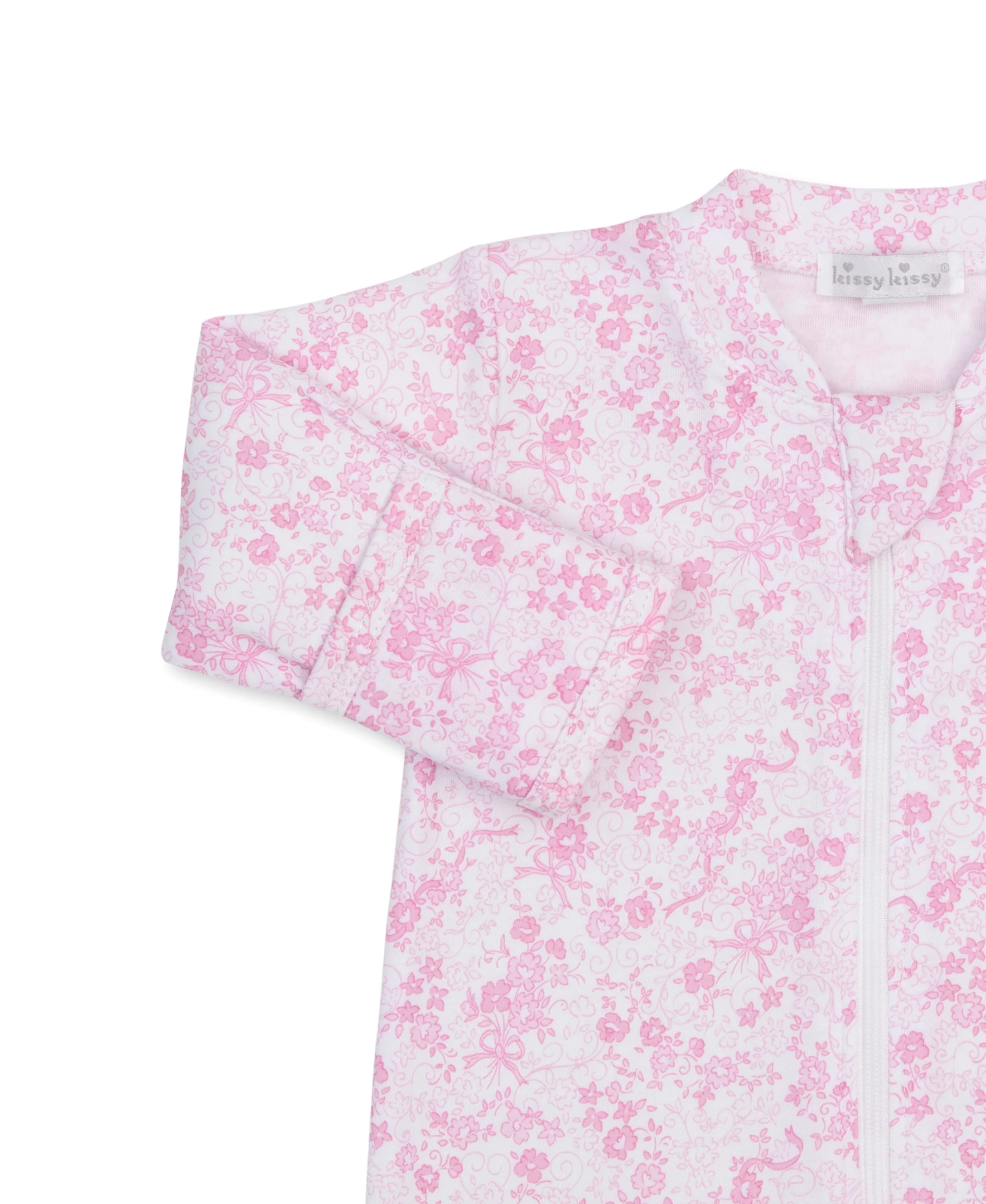 Old English Roses Pink Zip Footie & Hat Set - Image 2