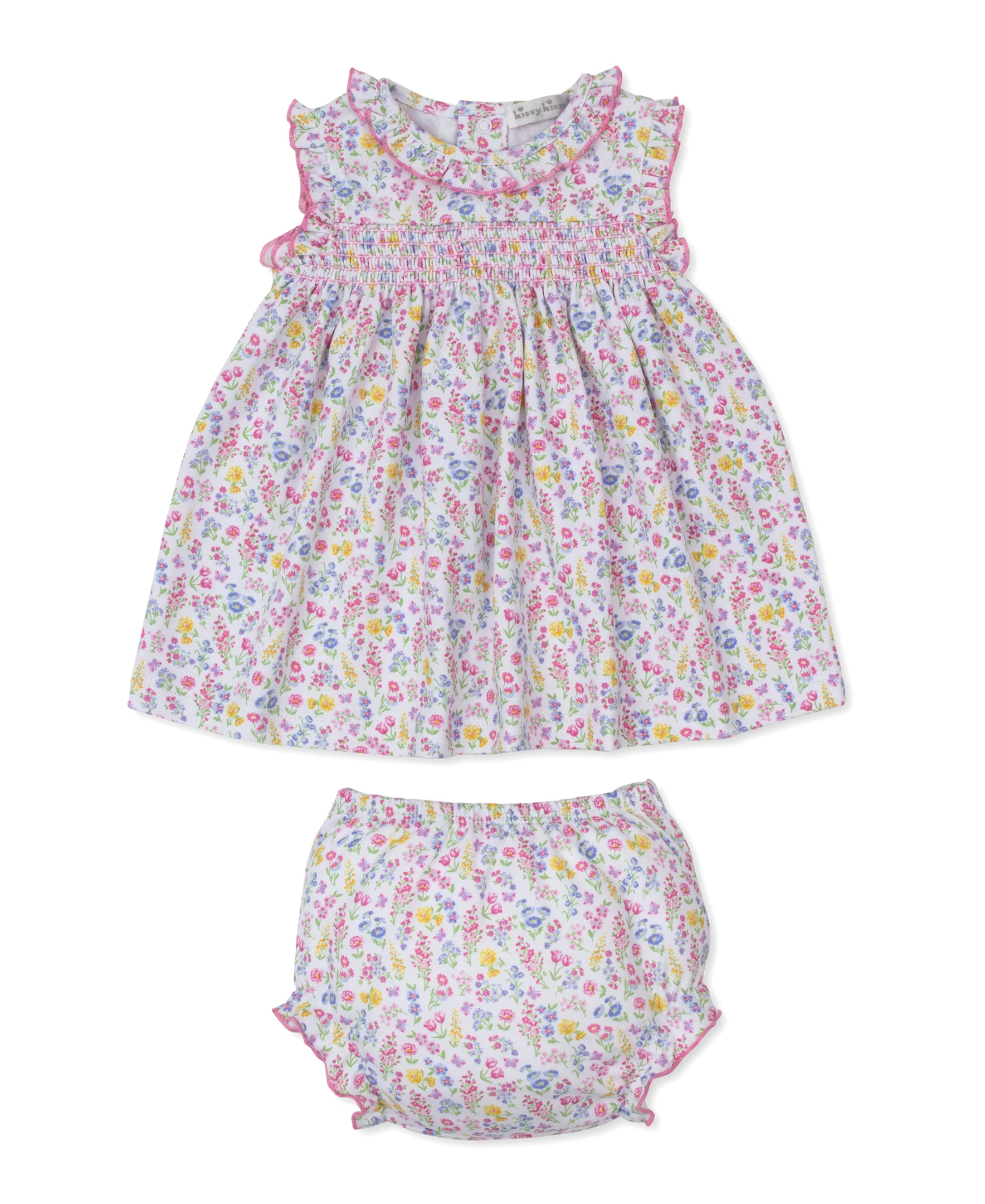 Pastel Gardens Floral Smocked Dress Set