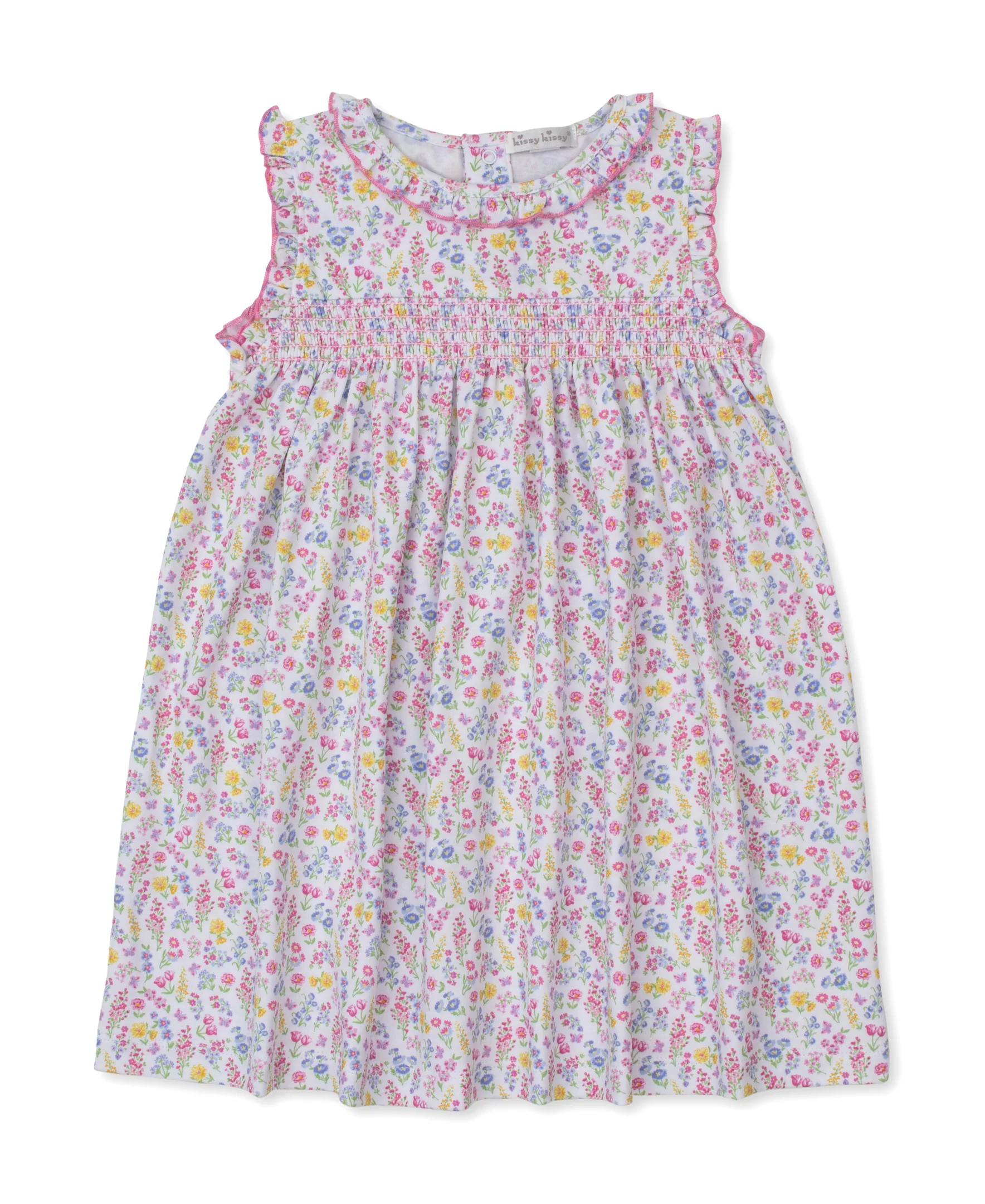 Pastel Gardens Floral Smocked Toddler Dress - Image 2