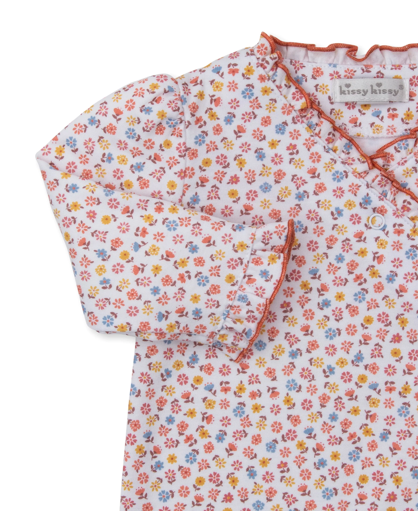 Patchwork Pumpkin Floral Footie - Image 2