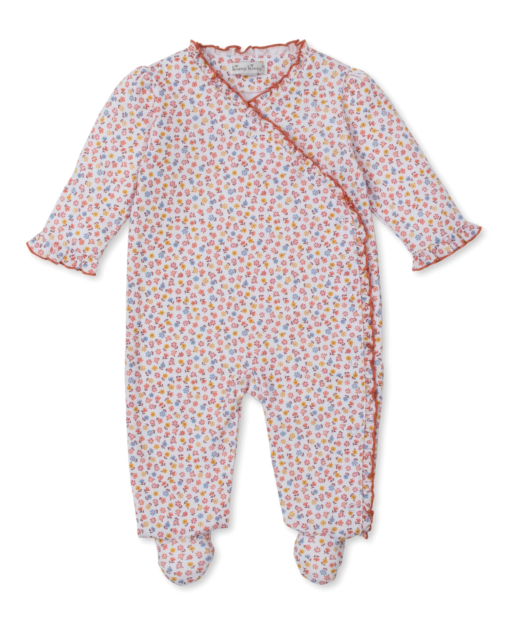 Patchwork Pumpkin Floral Footie - Image 3