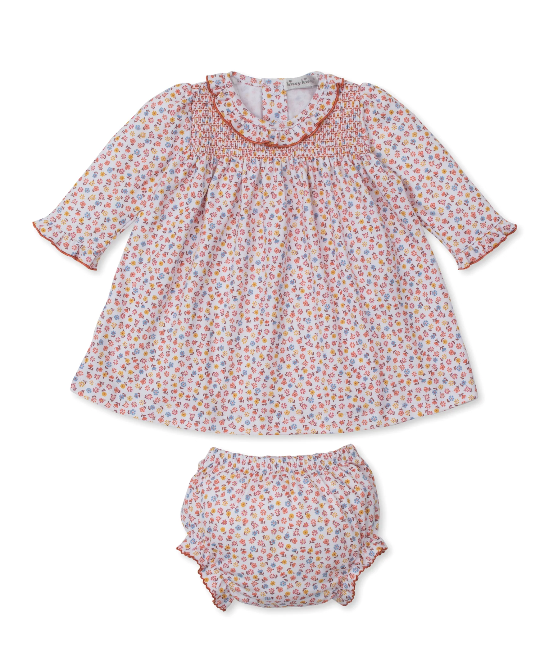 Patchwork Pumpkin Floral Smocked Dress Set - Image 2
