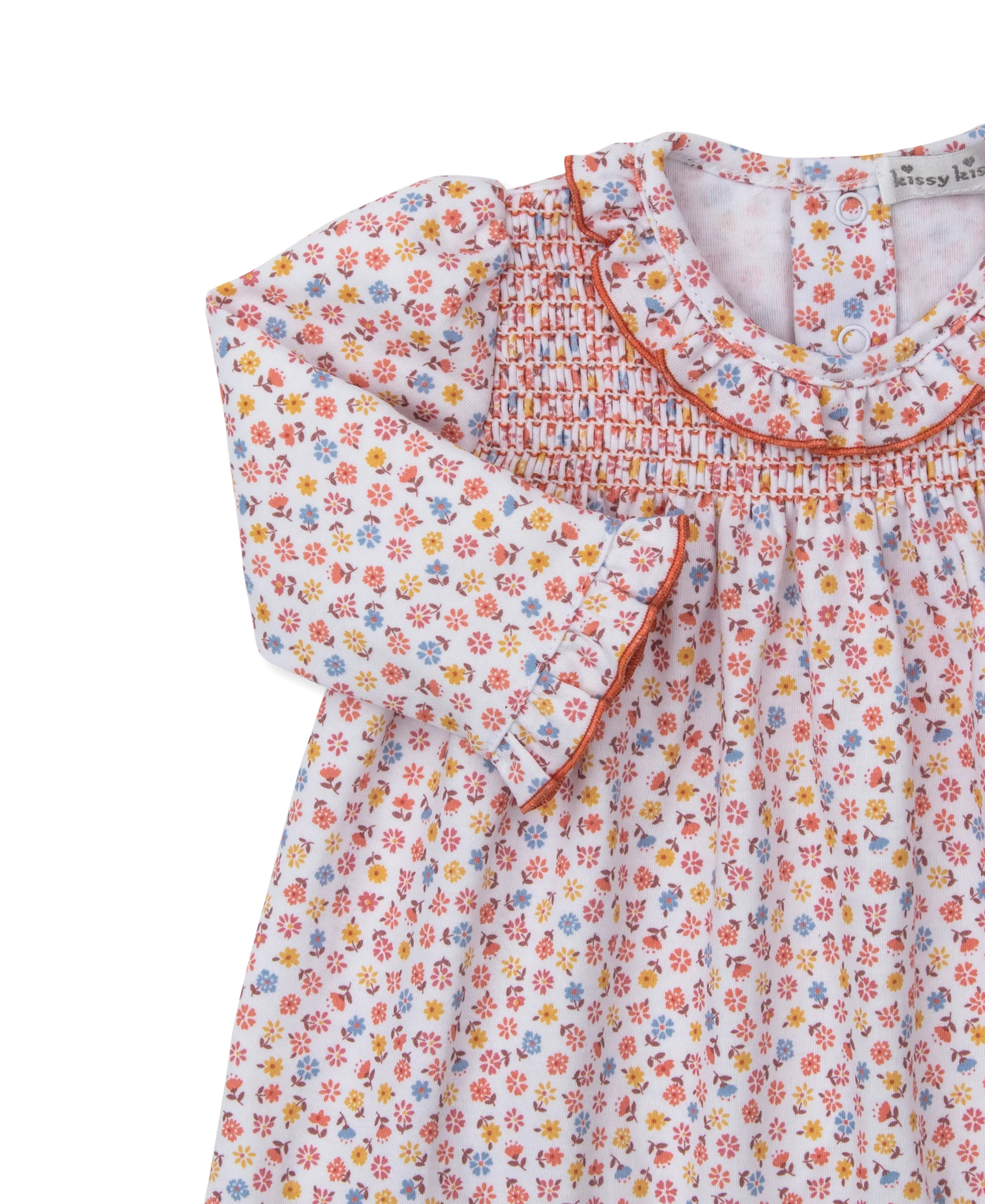 Patchwork Pumpkin Floral Smocked Dress Set - Image 3