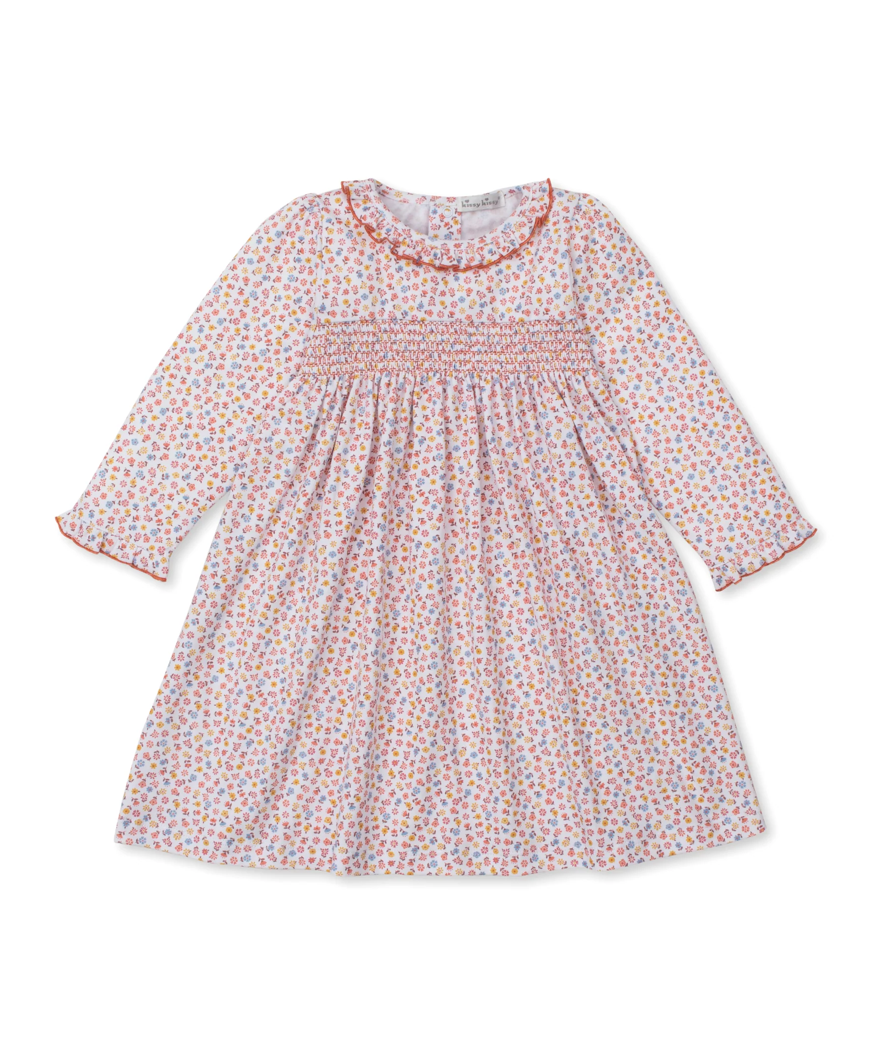 Patchwork Pumpkin Floral Smocked Toddler Dress