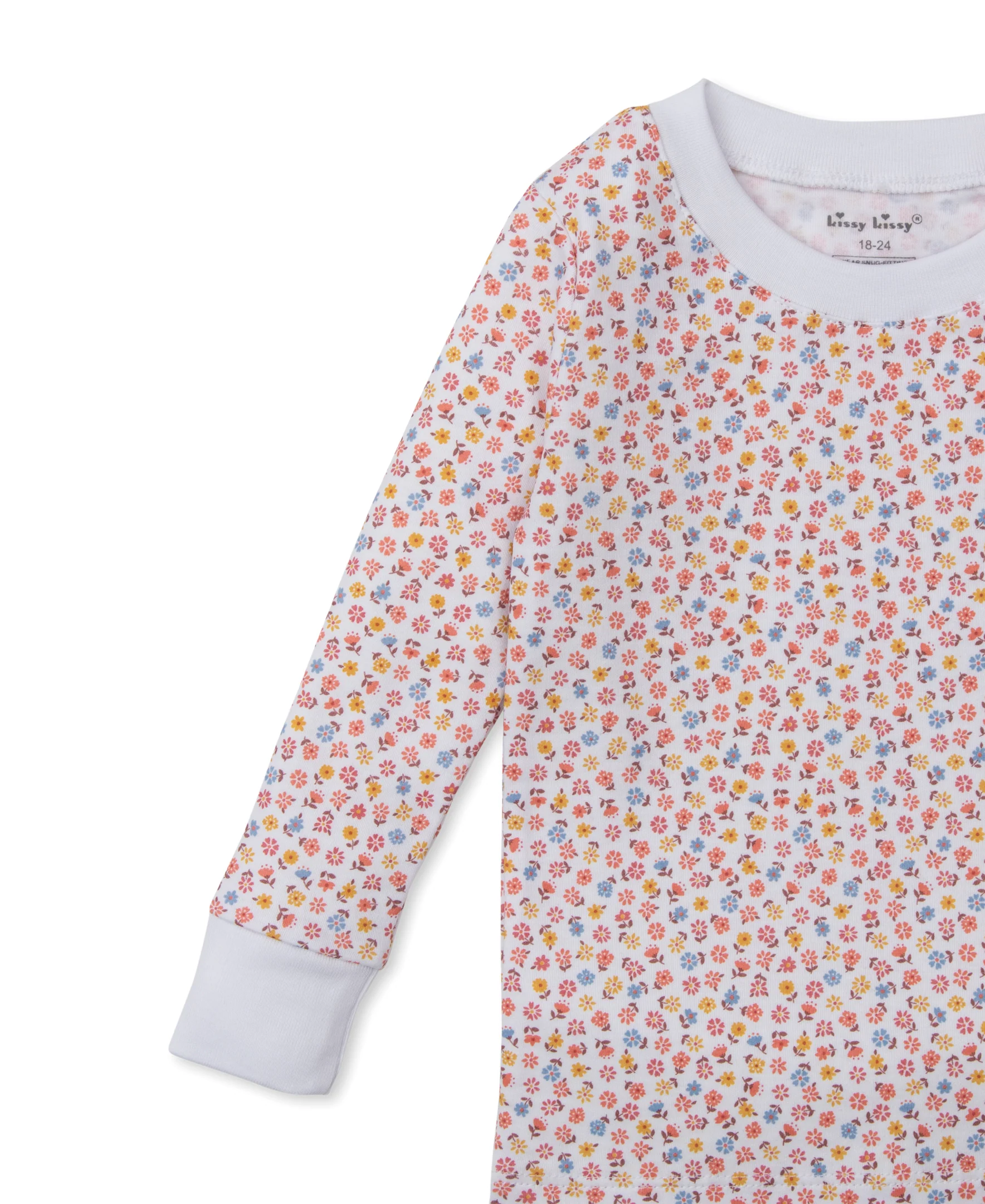 Patchwork Pumpkin Floral Toddler Pajama Set - Image 3