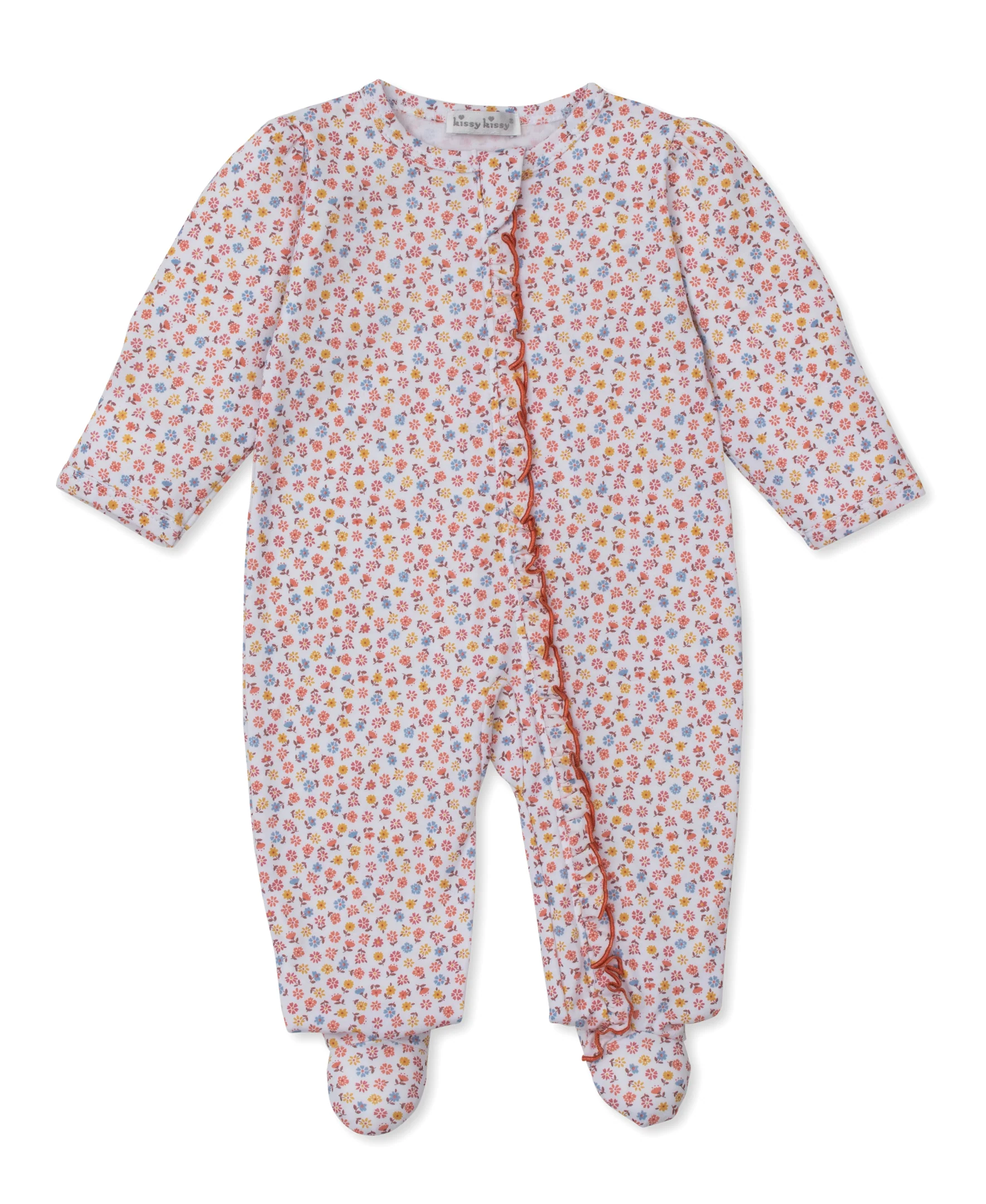 Patchwork Pumpkin Floral Zip Footie - Image 2