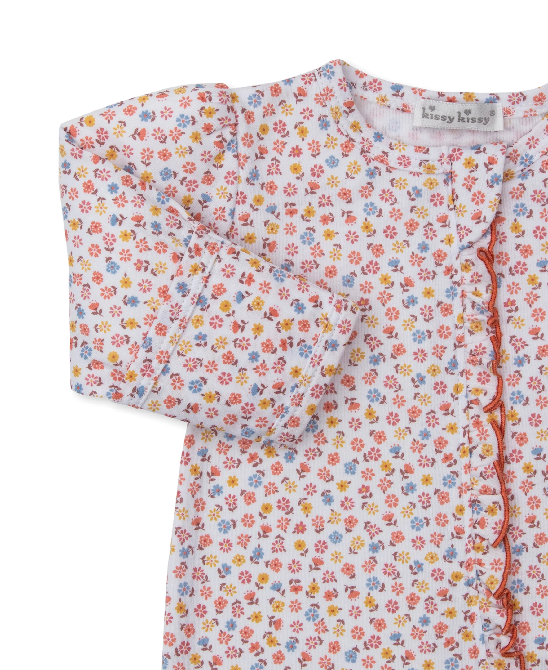 Patchwork Pumpkin Floral Zip Footie - Image 3