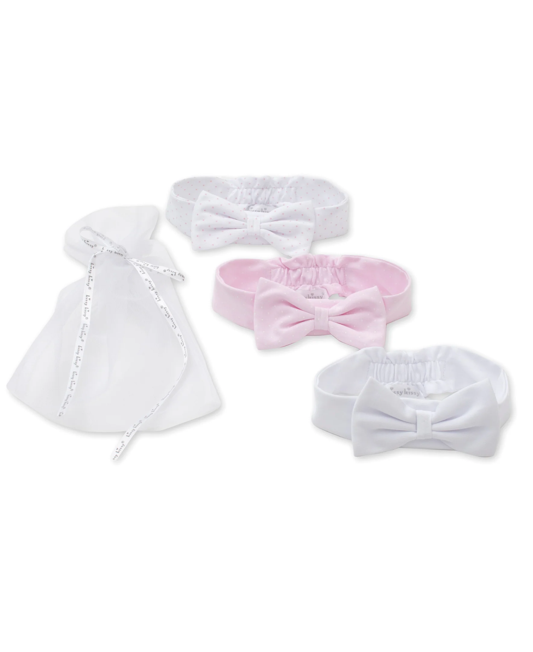 Pink Dot 3 Pack Headband Set w/ Tulle Bag - Image 3