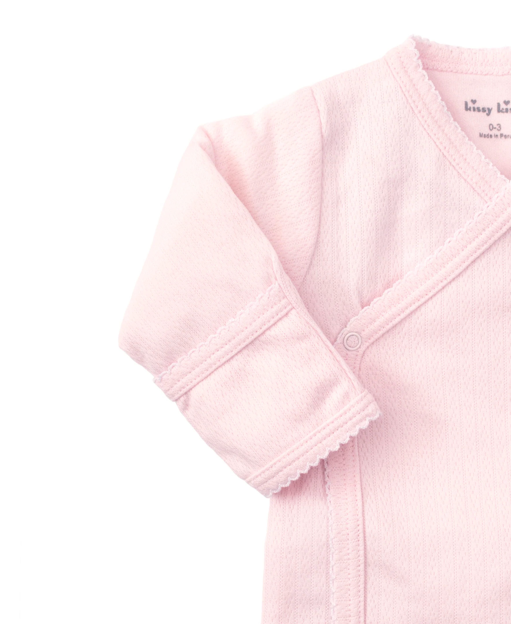 Pink Pointelle Cross Tee and Pant Set - Image 3