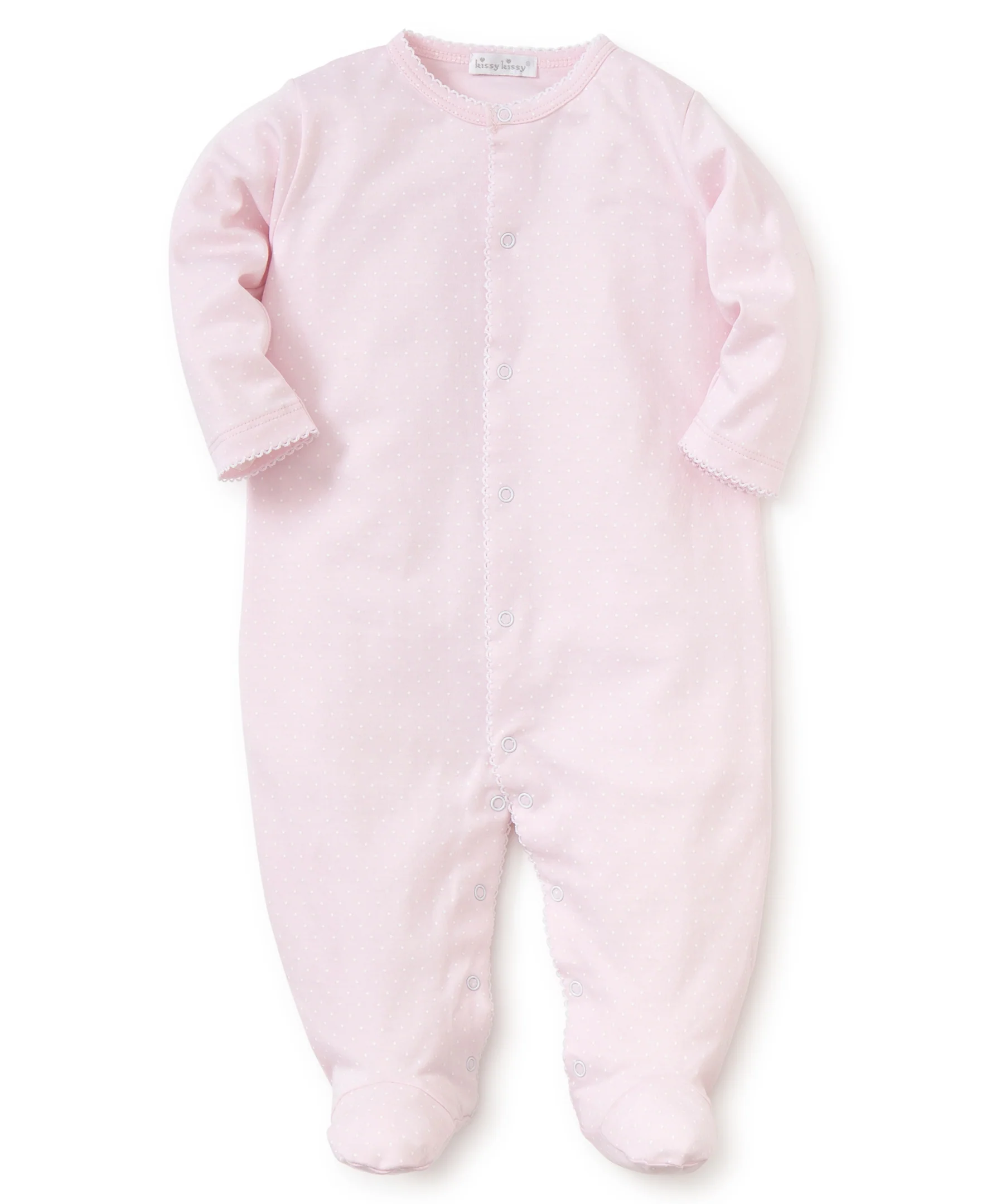 Pink/White New Kissy Dots Print Footie - Image 2