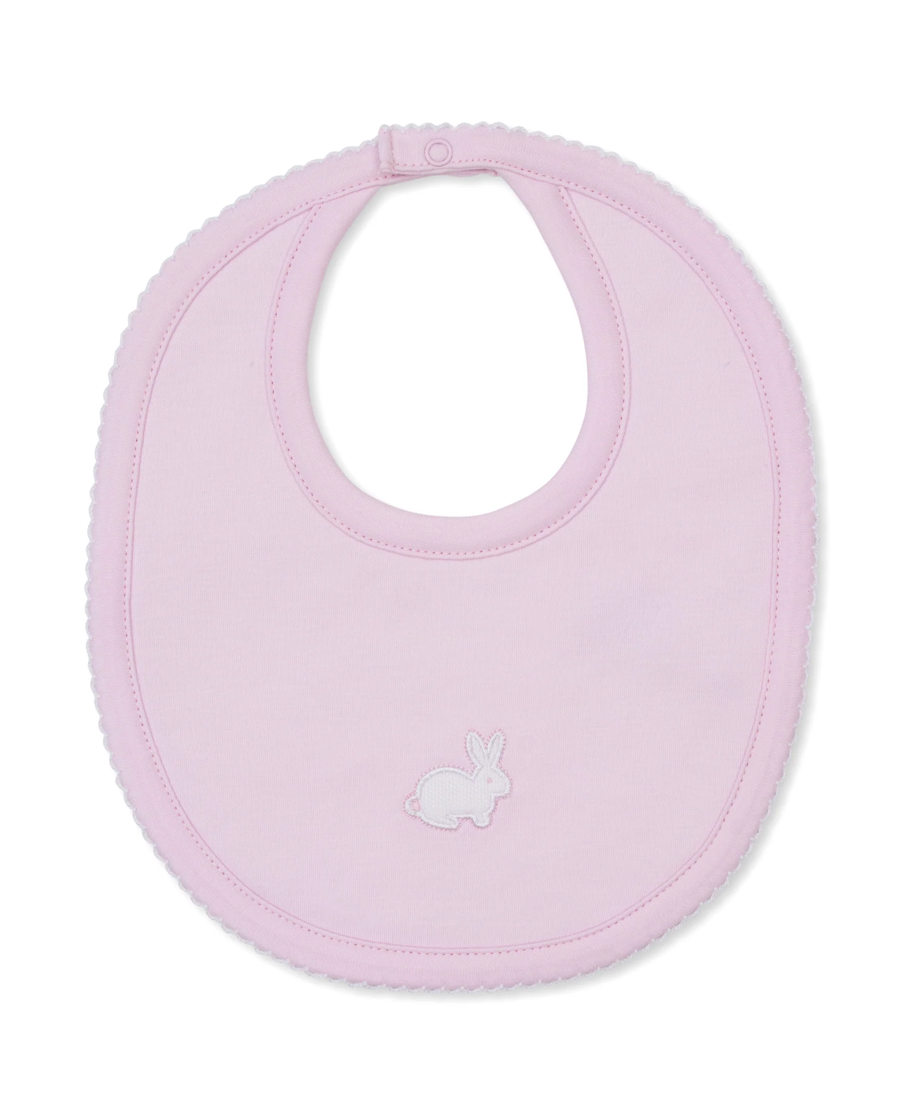 Pique Twin Bunnies Pink Bib