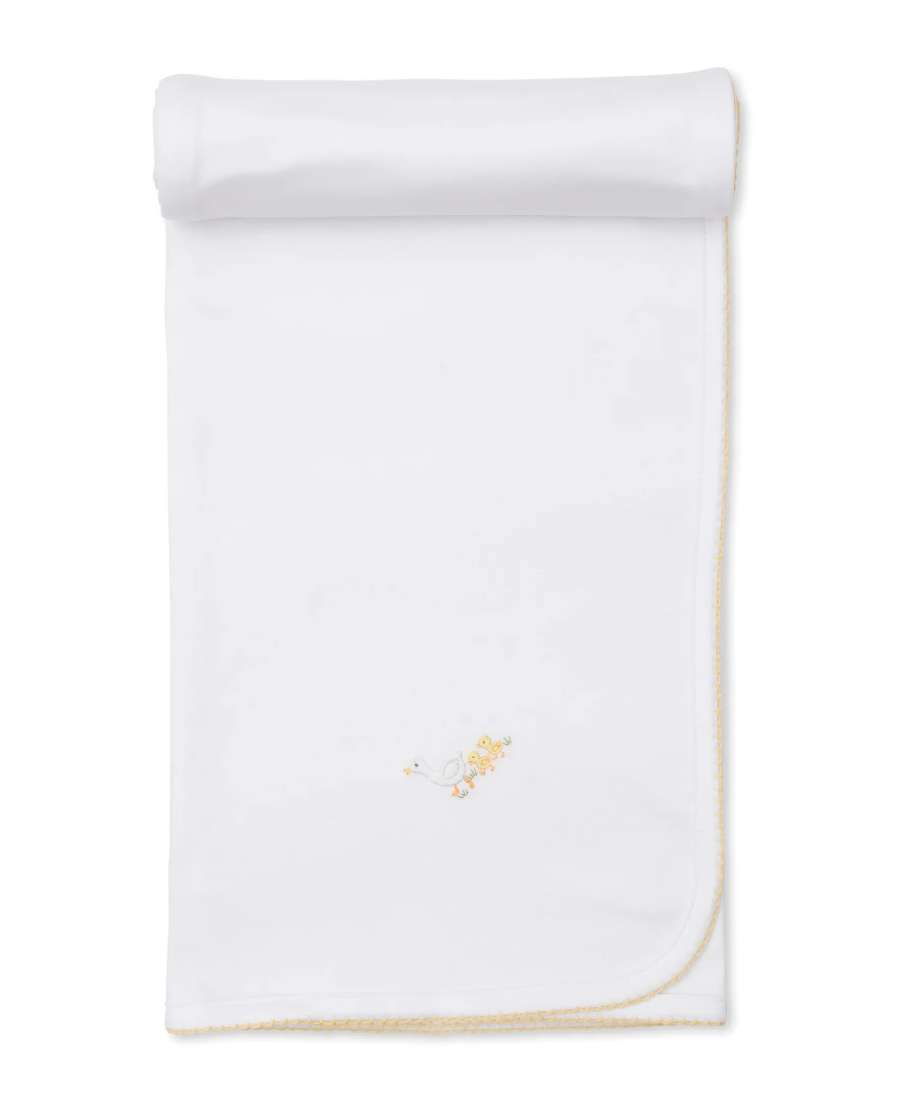 Premier Baby Duckling White/Yellow Hand Emb. Blanket