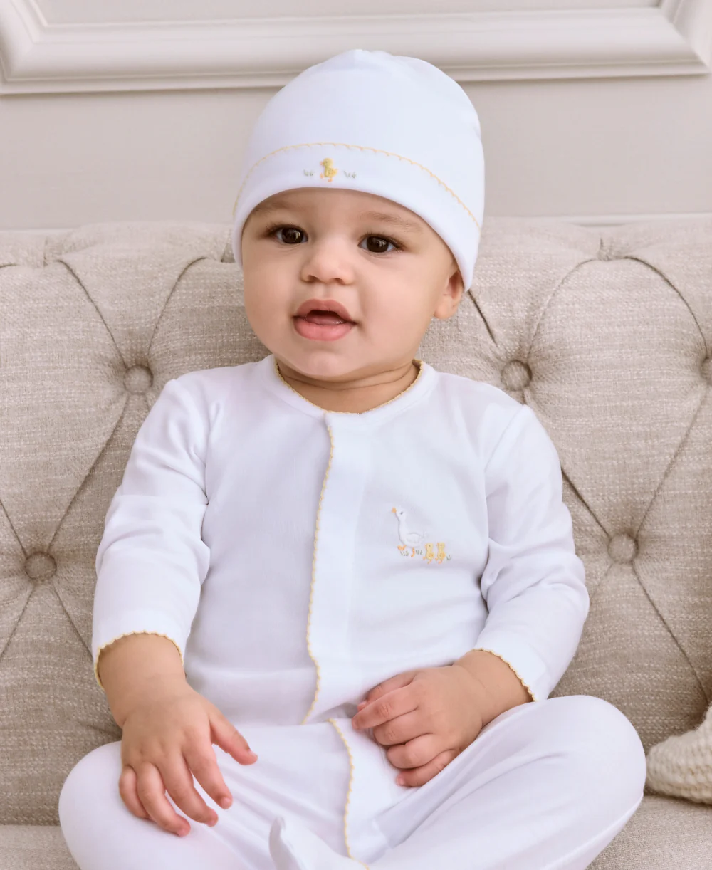 Premier Baby Duckling White/Yellow Hand Emb. Hat