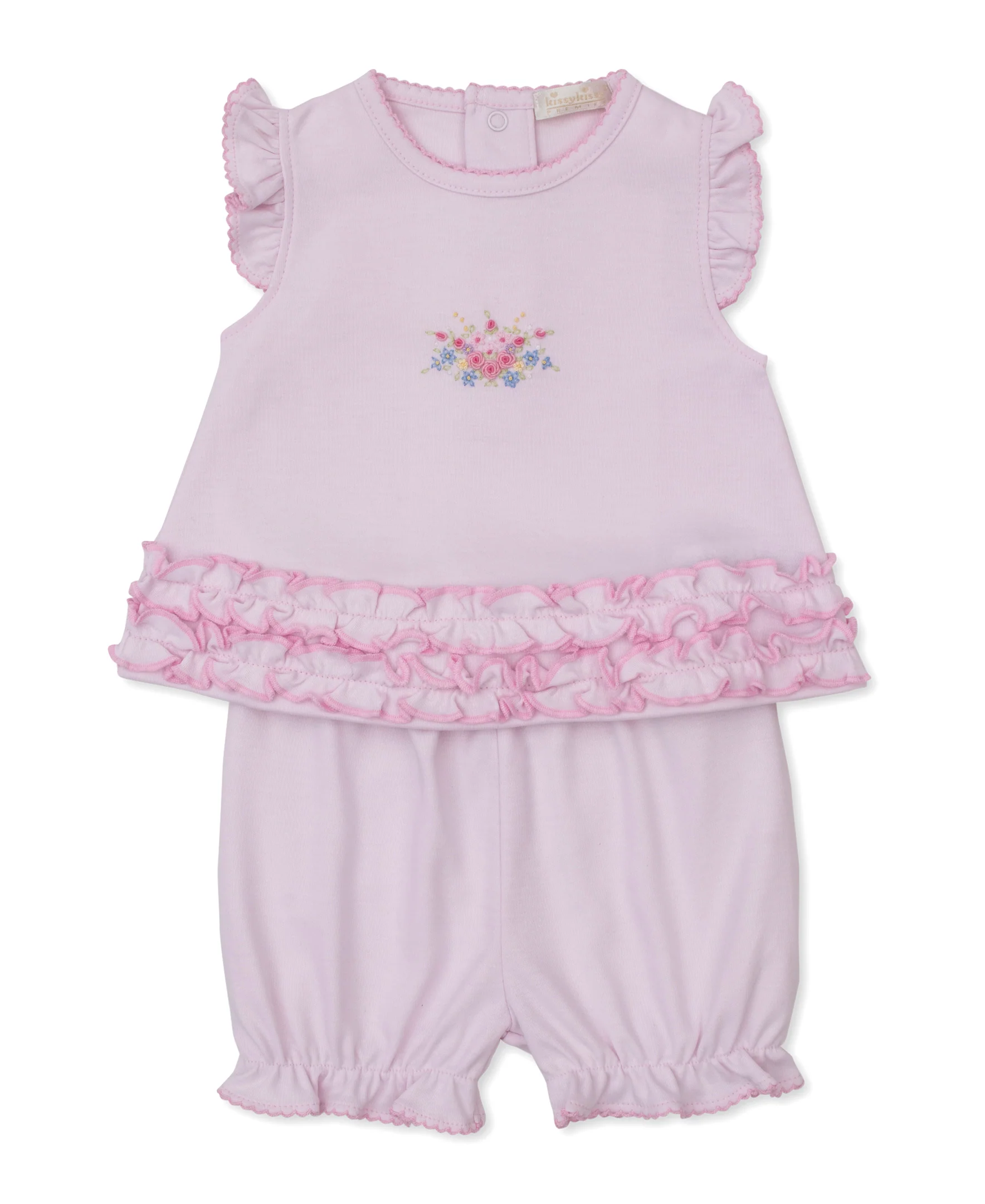 Premier Pastel Gardens Pink Hand Emb. Sunsuit Set - Image 3