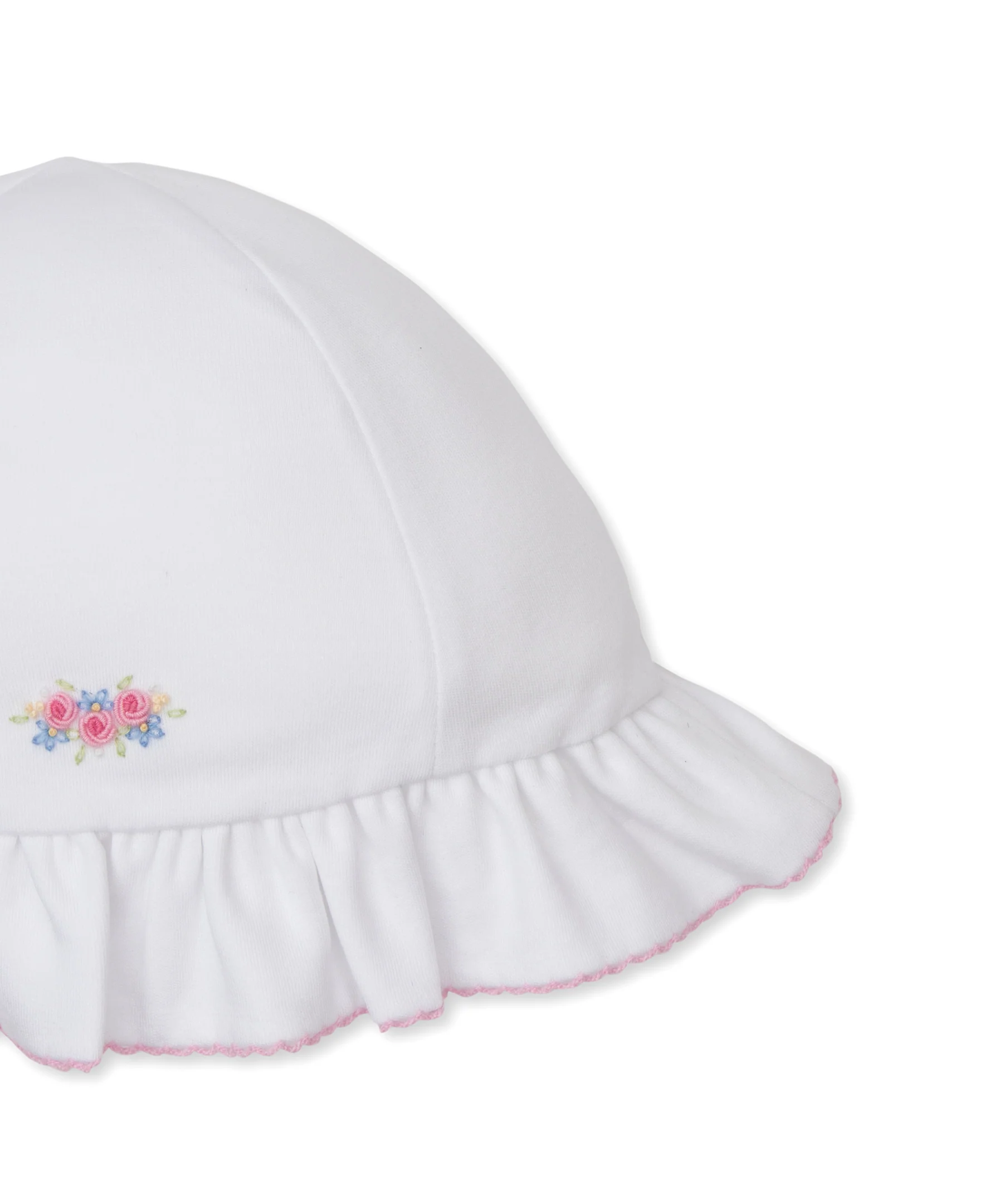 Premier Pastel Gardens White/Pink Hand Emb. Floppy Hat - Image 3