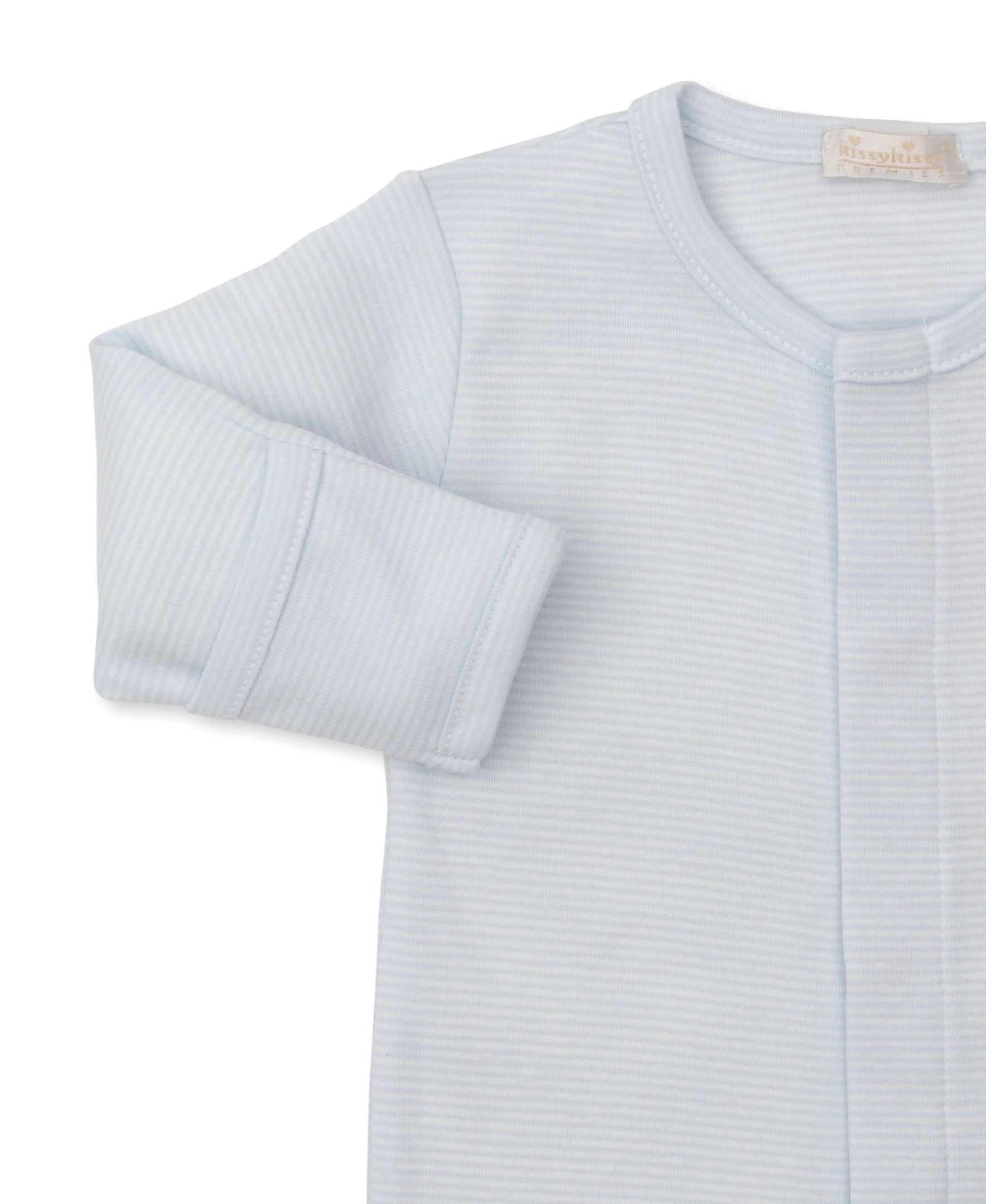 Premier Playful Pups Blue Hand Emb. Stripe Footie - Image 2