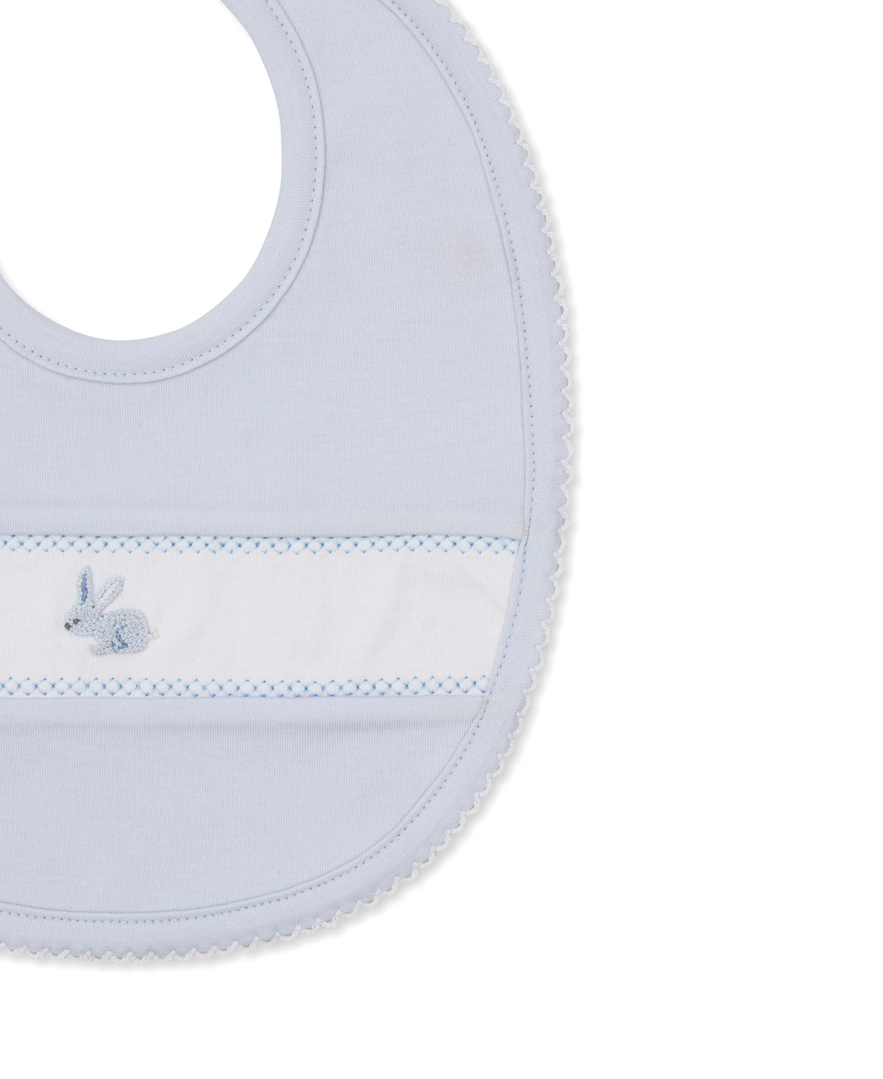 Premier Springtime Bunny Fun Blue Hand Emb. Bib - Image 2